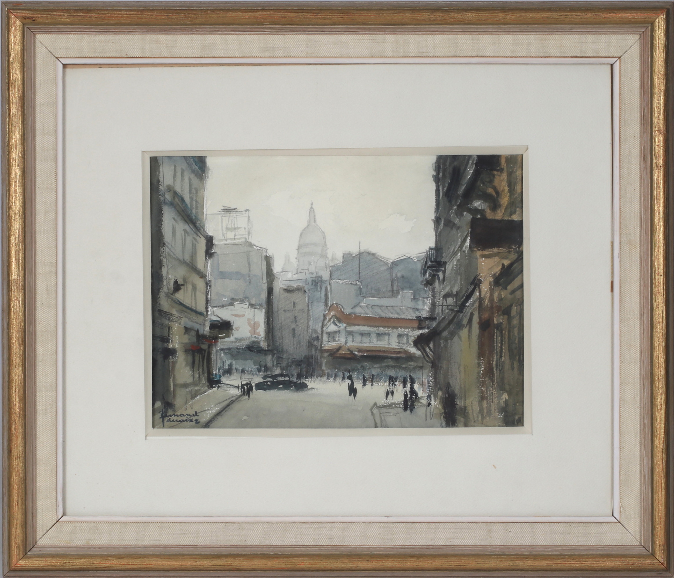 FERNAND DECAIX. Paris, akvarell på papper, signerad.