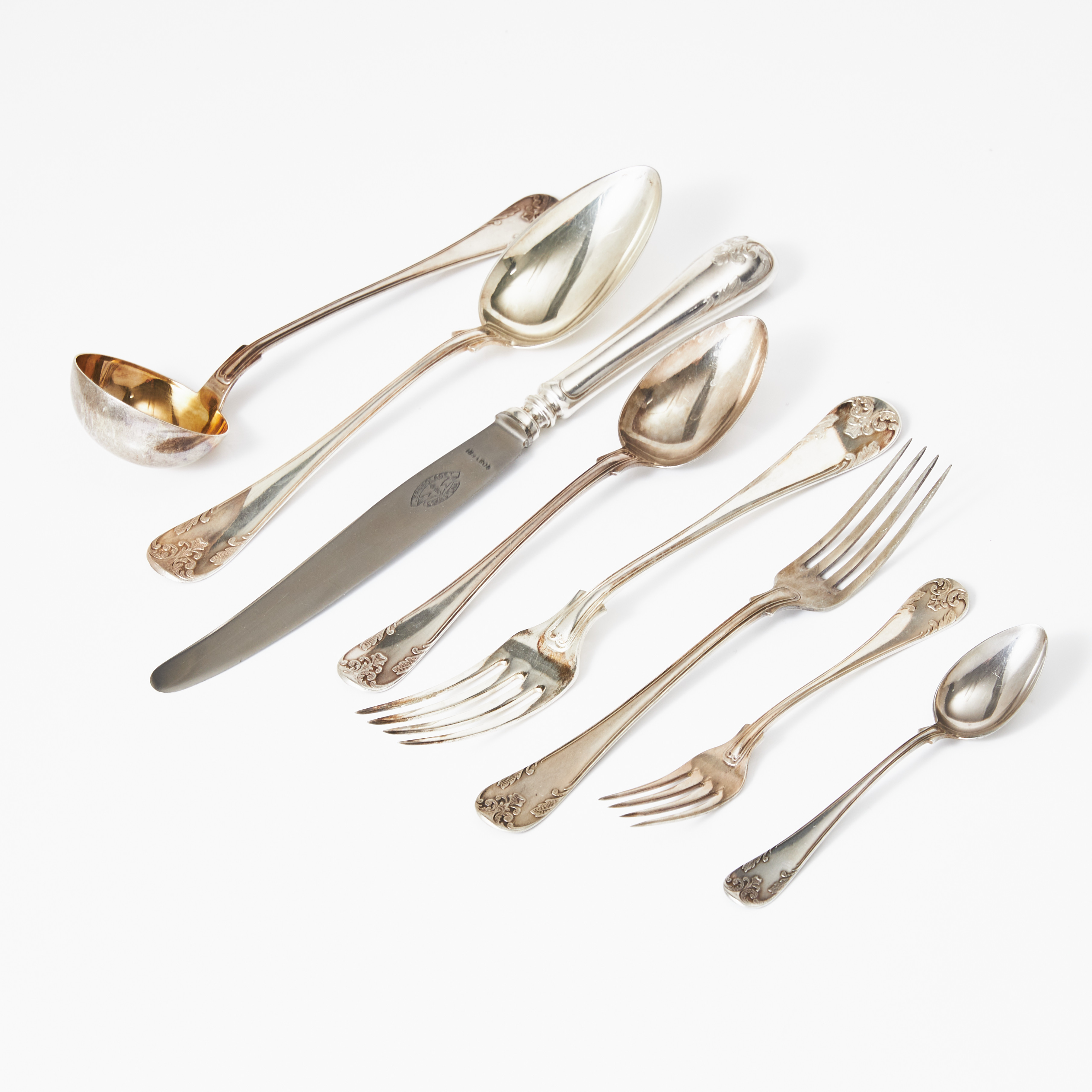 BESTICK, silver, modell " Gammal Fransk", 73 delar, 1920-tal.