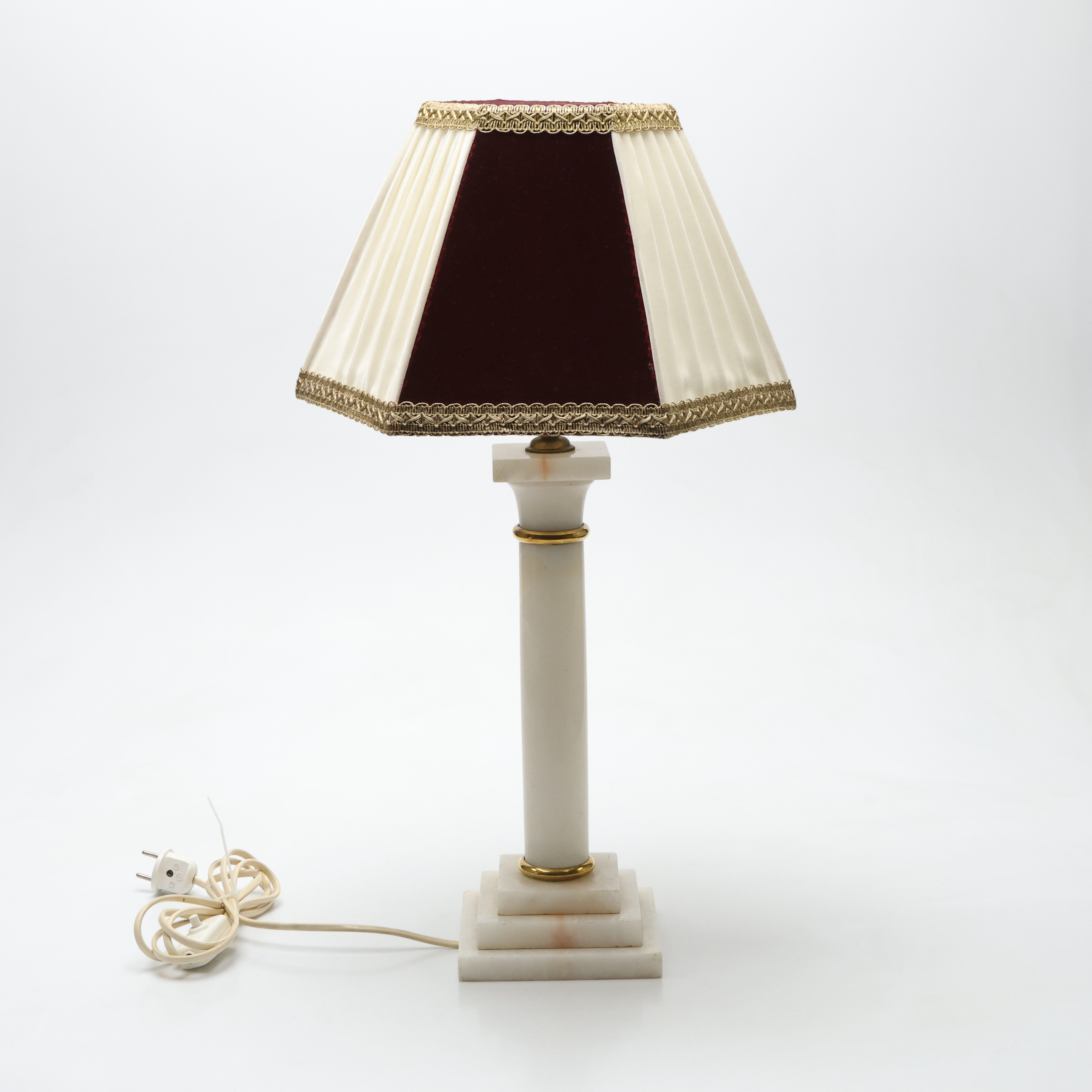 BORDSLAMPA, alabaster, 1930-tal.