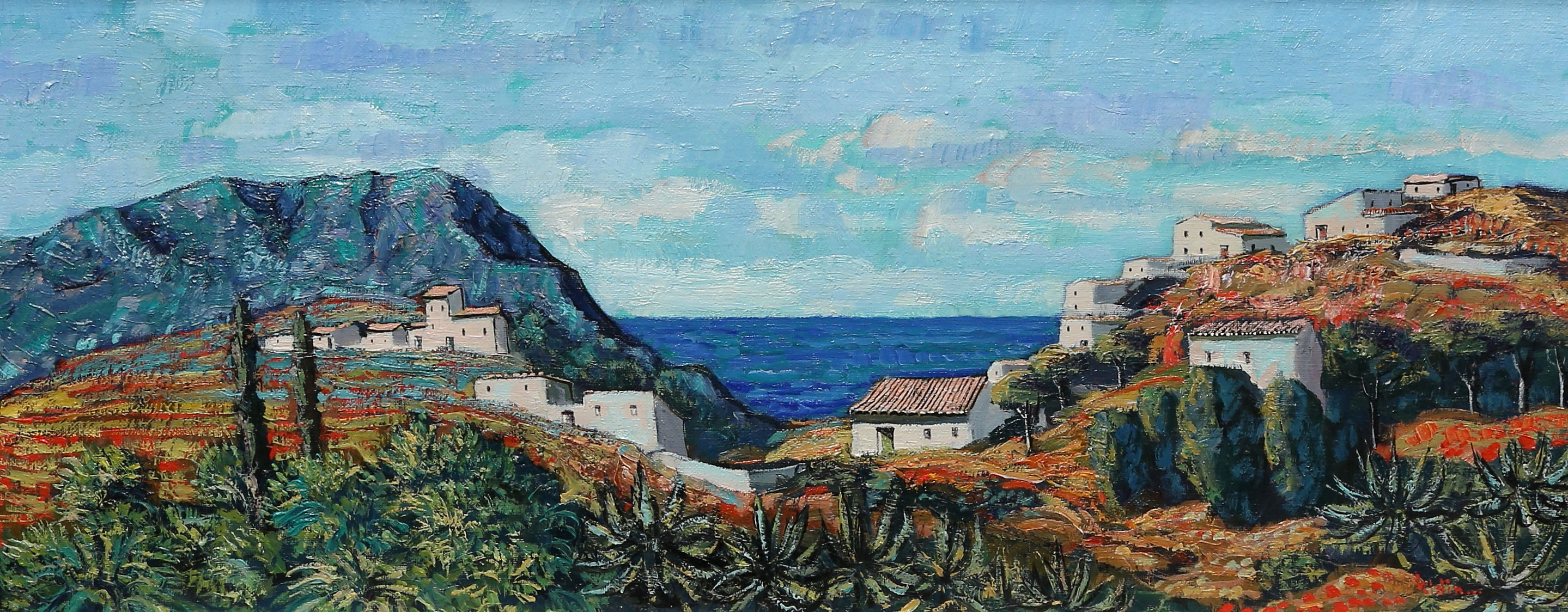 HENRY ELDIN. Olja på duk, motiv från Gran Canaria, signerad.