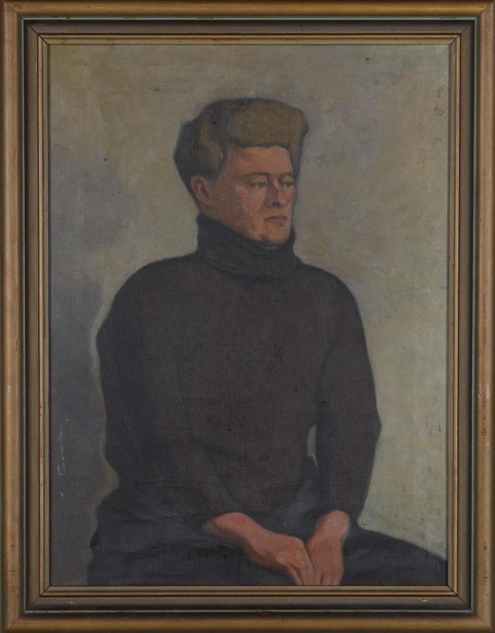 OKÄND KONSTNÄR, mansporträtt, olja på duk, 1900-tal.