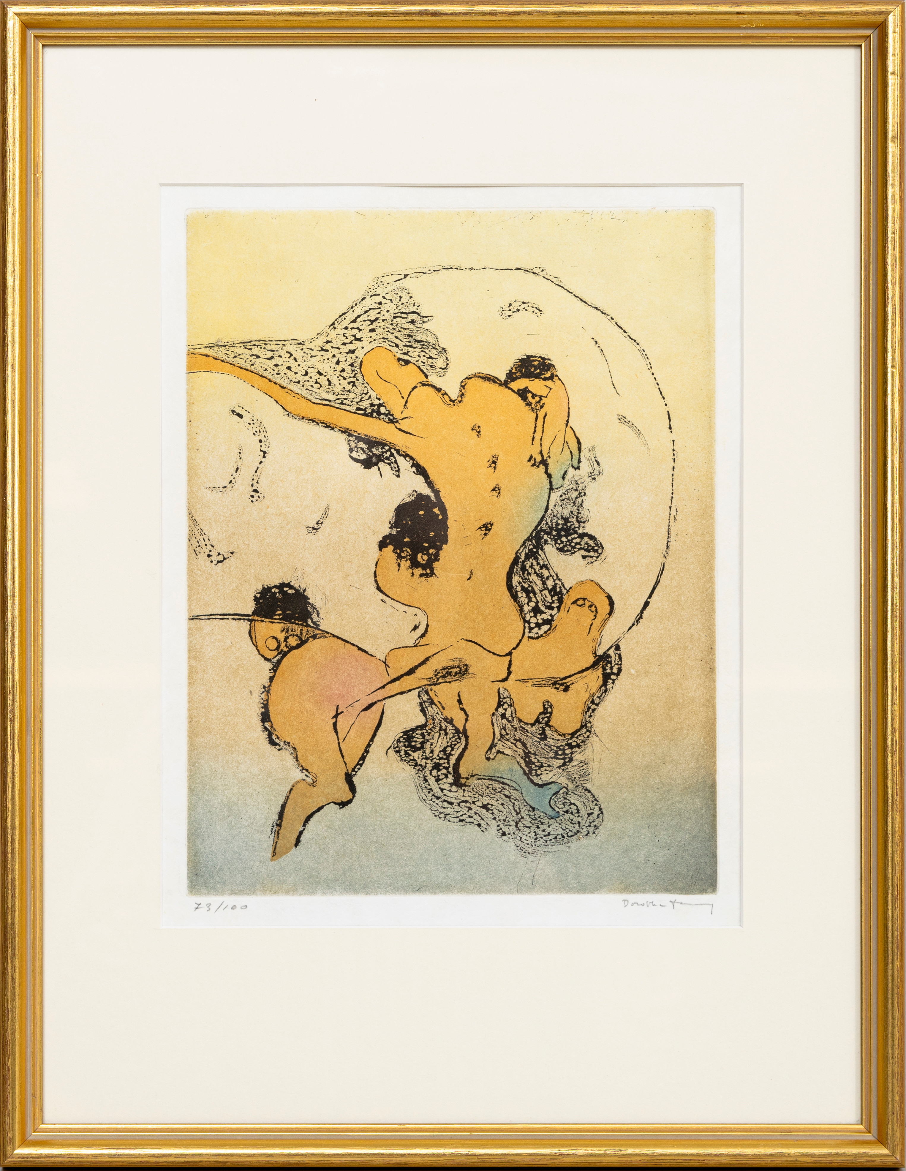 DOROTHEA TANNING. Komposition, grafik på papper, signerad 73/100.
