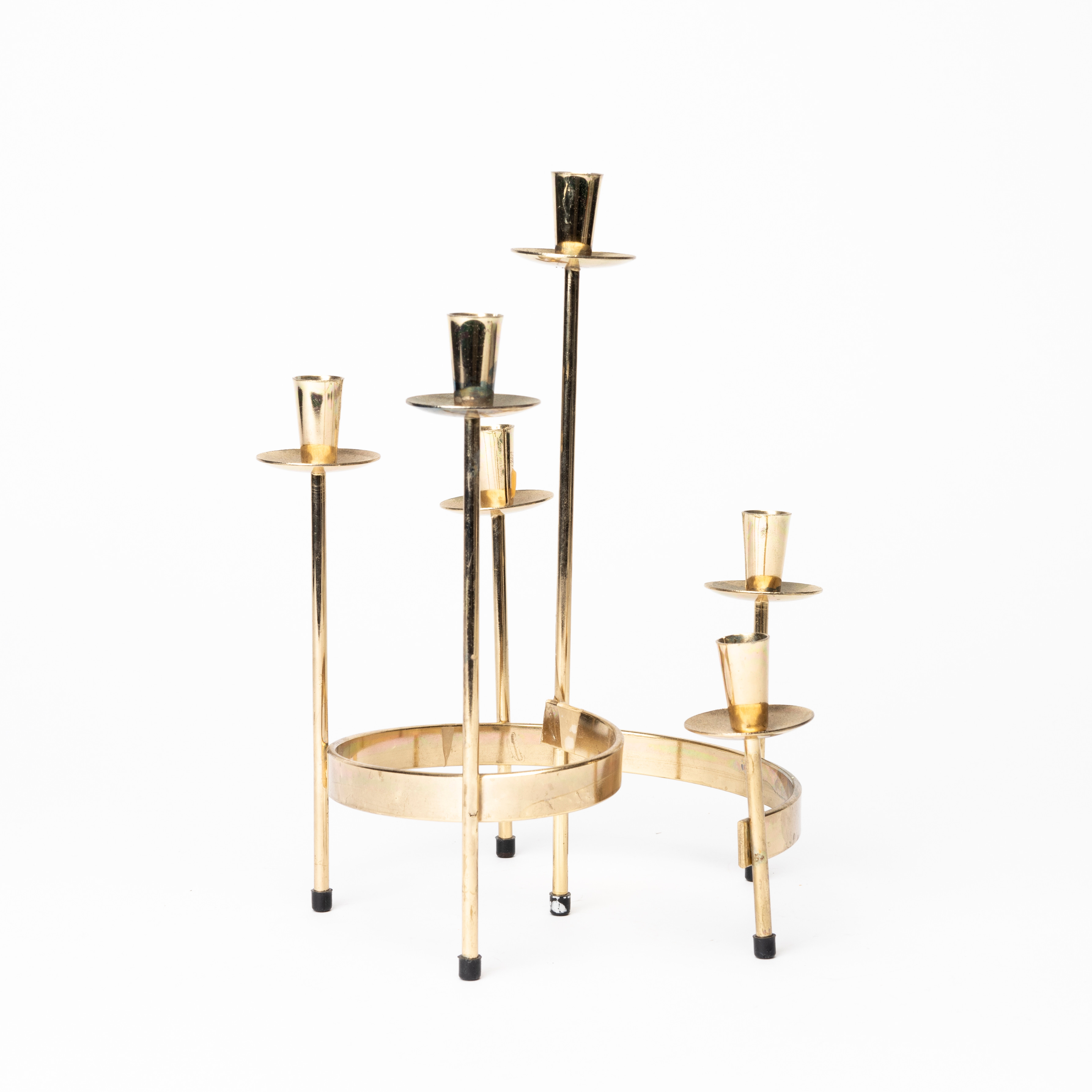 HARRY BOSTRÖM. Ljusstake, mässing, "Spiral", formgiven 1960-tal, för Bo Svensk Produkt.