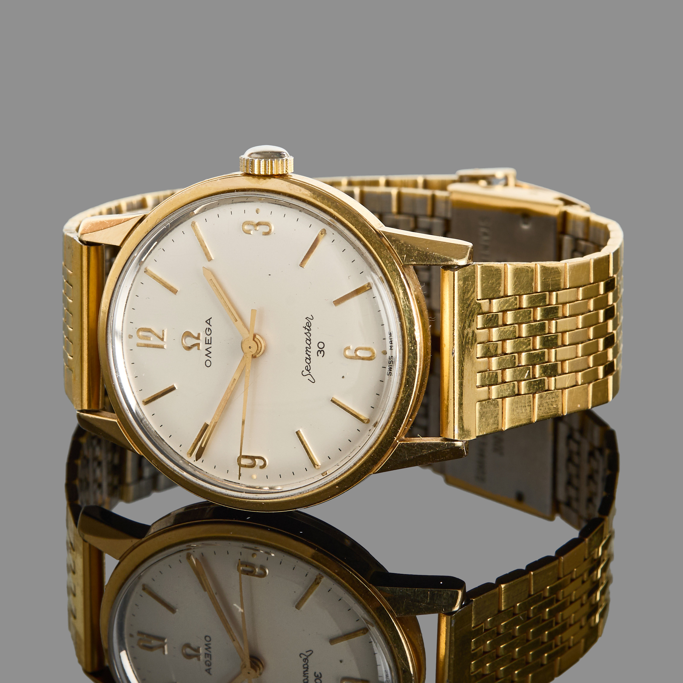 OMEGA, Seamaster, armbandsur, automatisk, guld på stål.