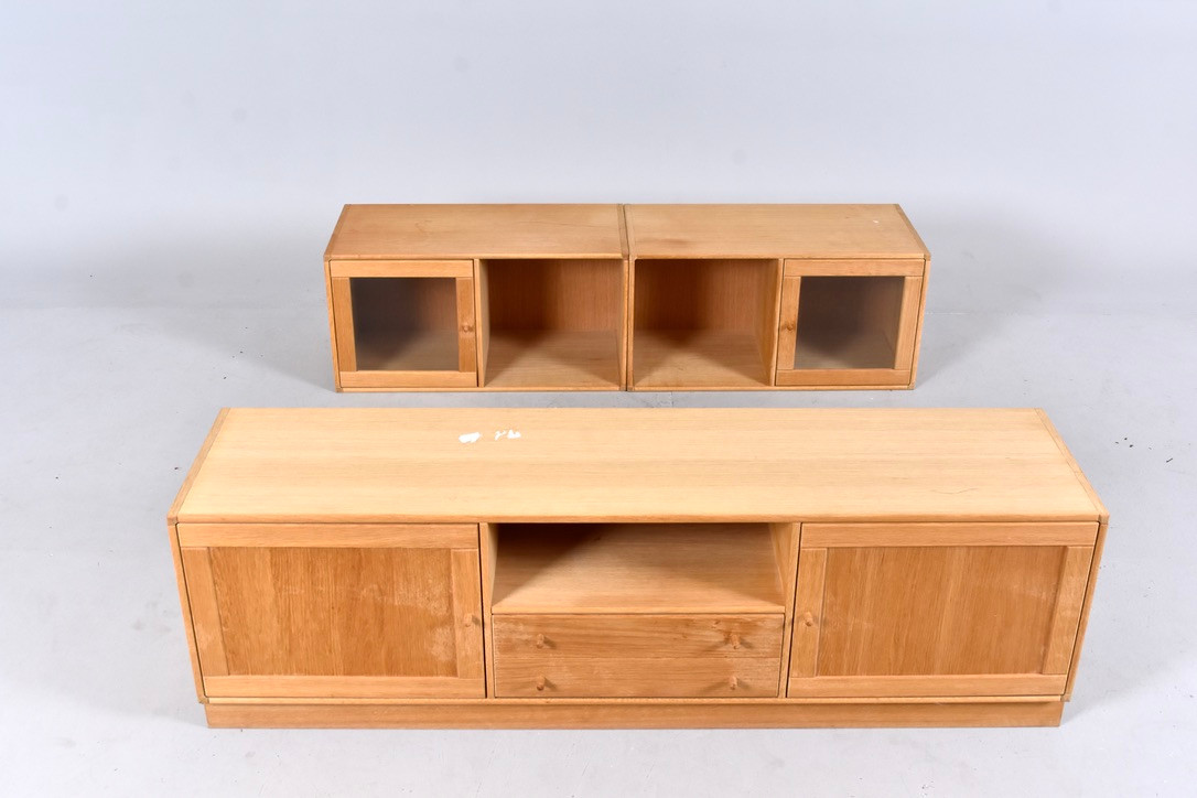 BÄNK SAMT VÄGGSKÅP, 2 delar, ek, Rimme Møbelfabrik.