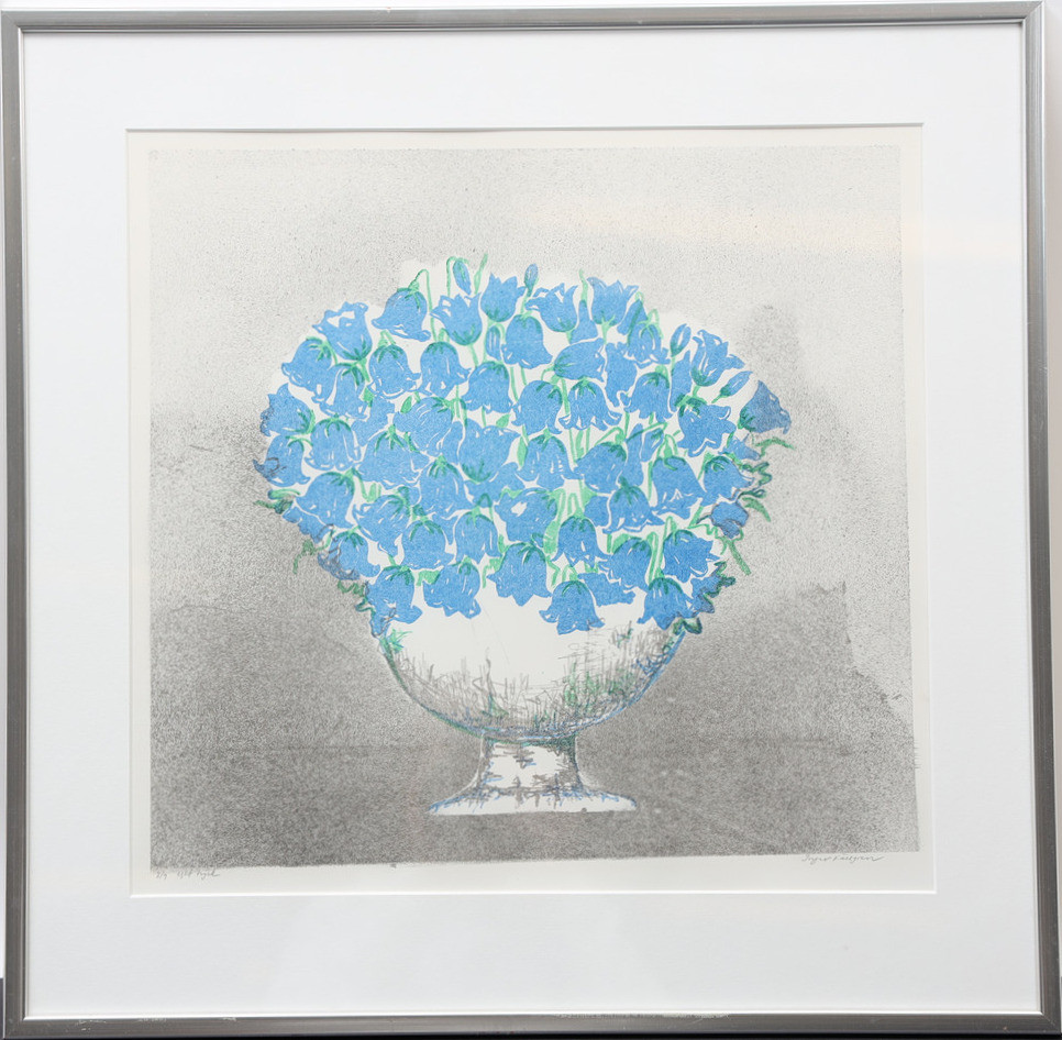 INGER KÄLLGREN. Blomster, färglitografi, signerad och numrerad.