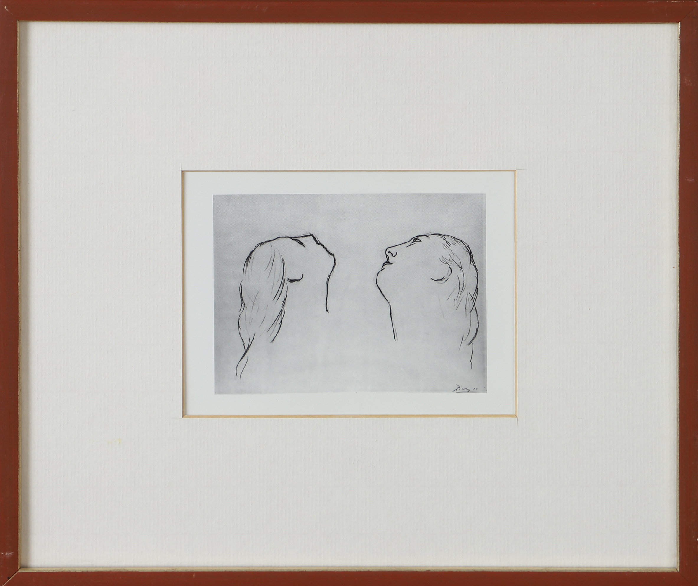 PABLO PICASSO. EFTER. Deux têtes de femme, 1920. Tryck, signerad i trycket.