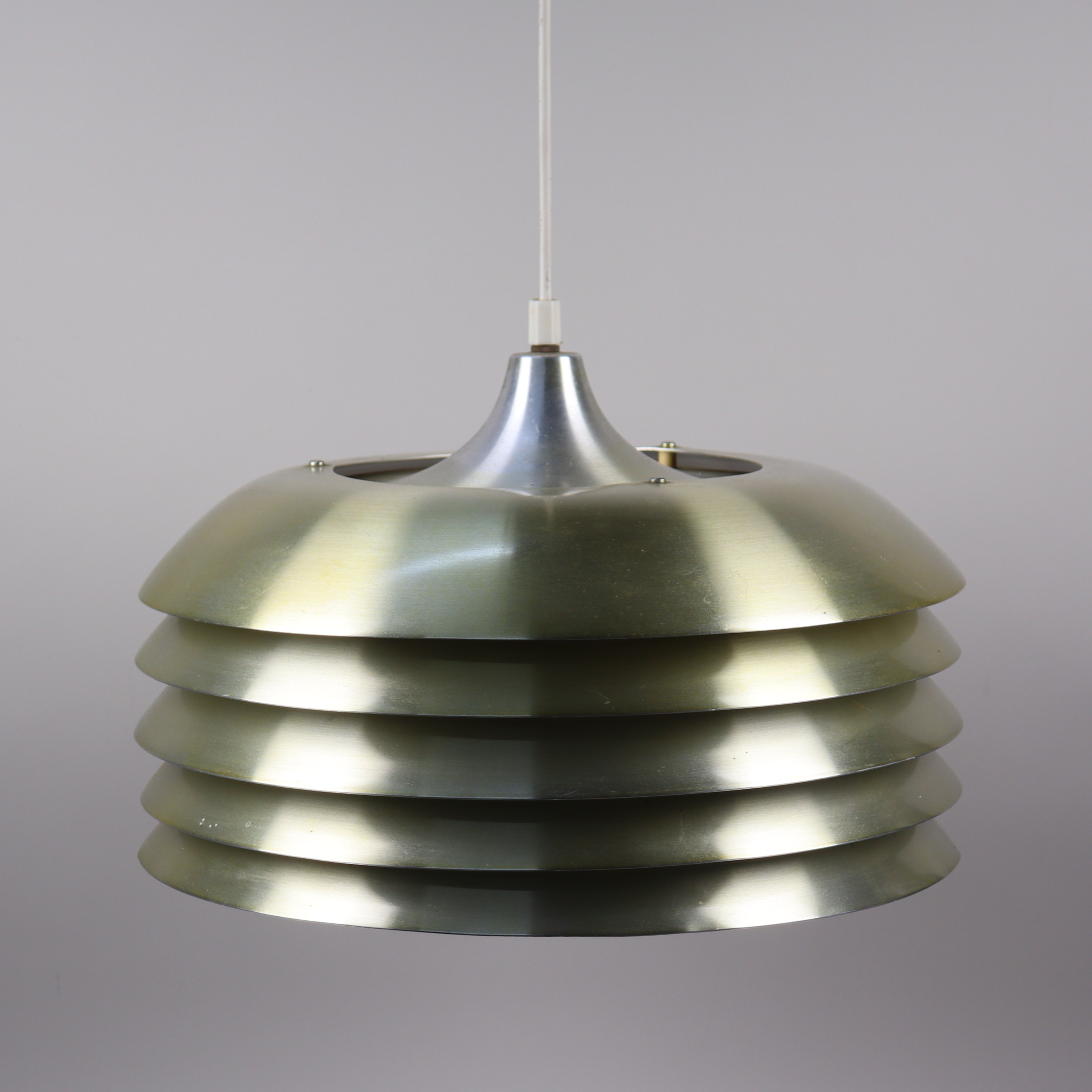 HANS-AGNE JAKOBSSON. Markaryd, taklampa T 742, metall, 1970-tal.