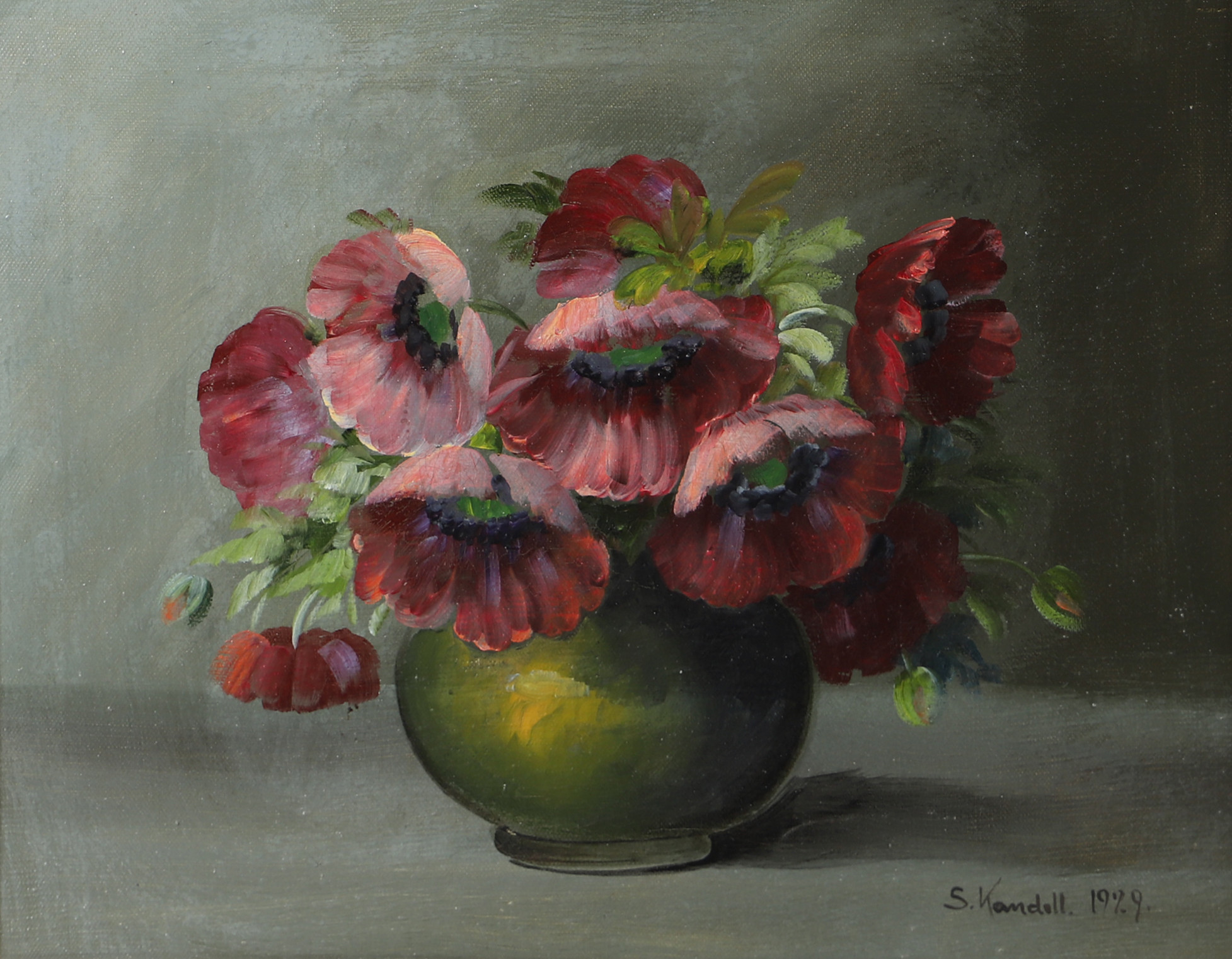 STURE KANDELL. Blomsterstilleben, olja på duk, signerad S. Kandell.