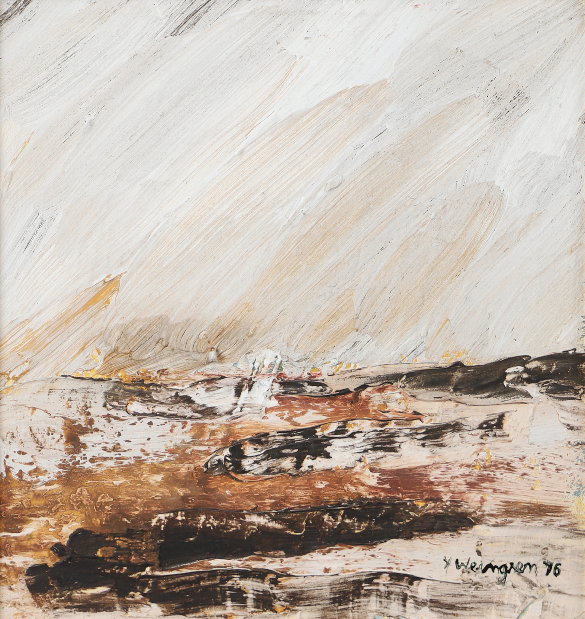 YNGVE WERNGREN. Landskap, olja på pannå, signerad Y. Werngren -76.