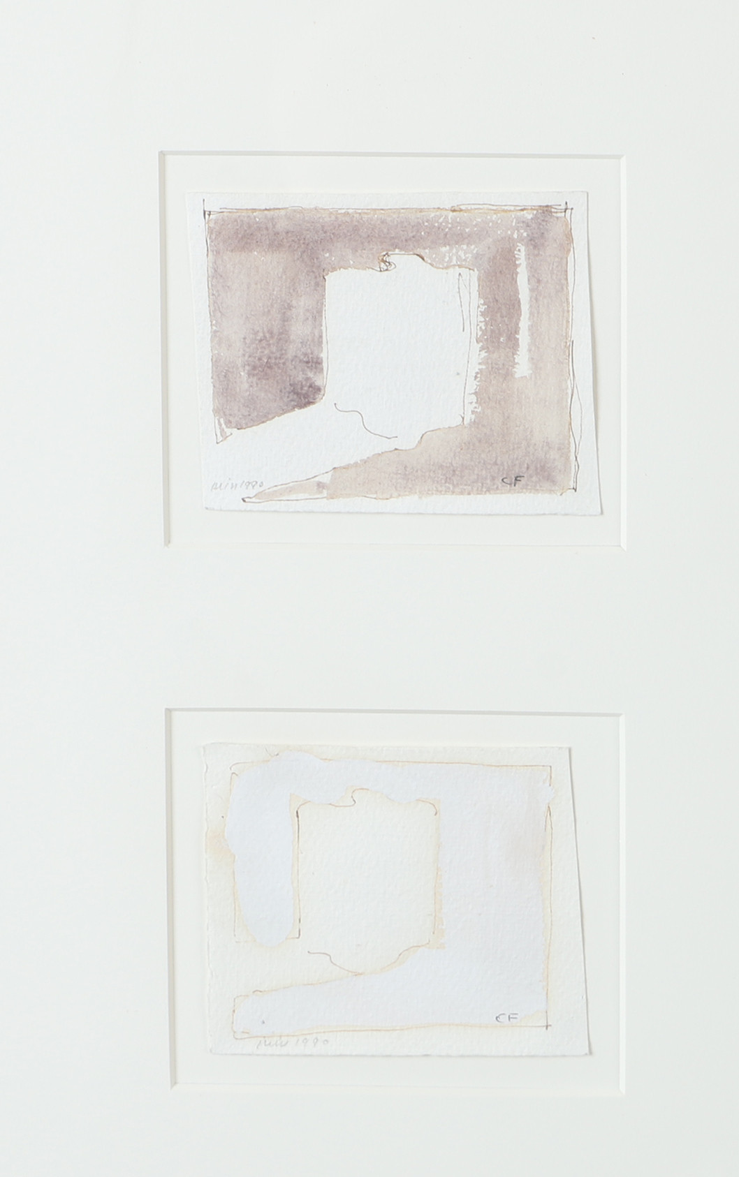 CURT FORS. Kompositioner, diptyk, akvarell, signerad C.F.