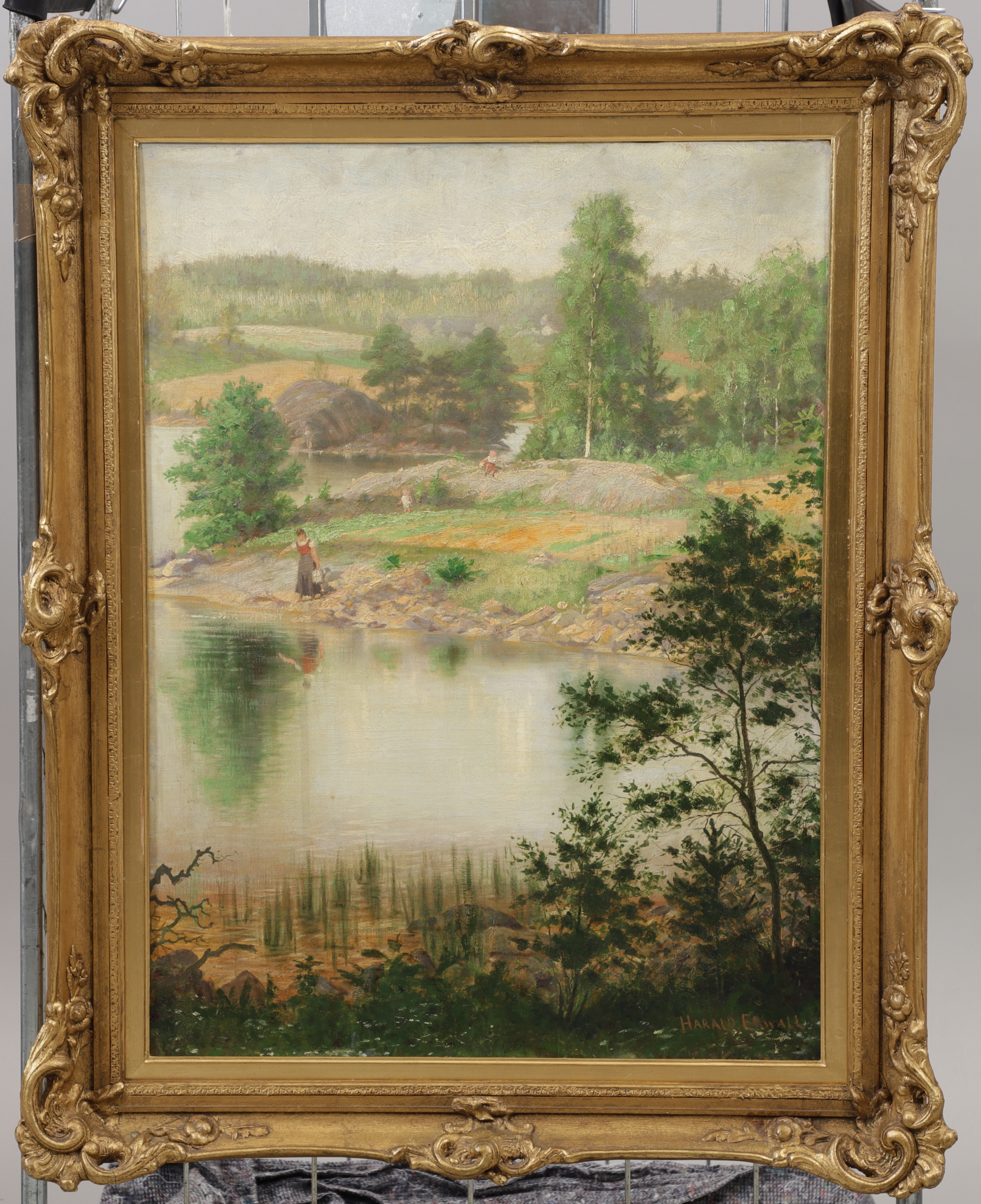 HARALD EKWALL. "Wy af Romanö, nära Tranås", olja på duk signerad och daterad 1899.