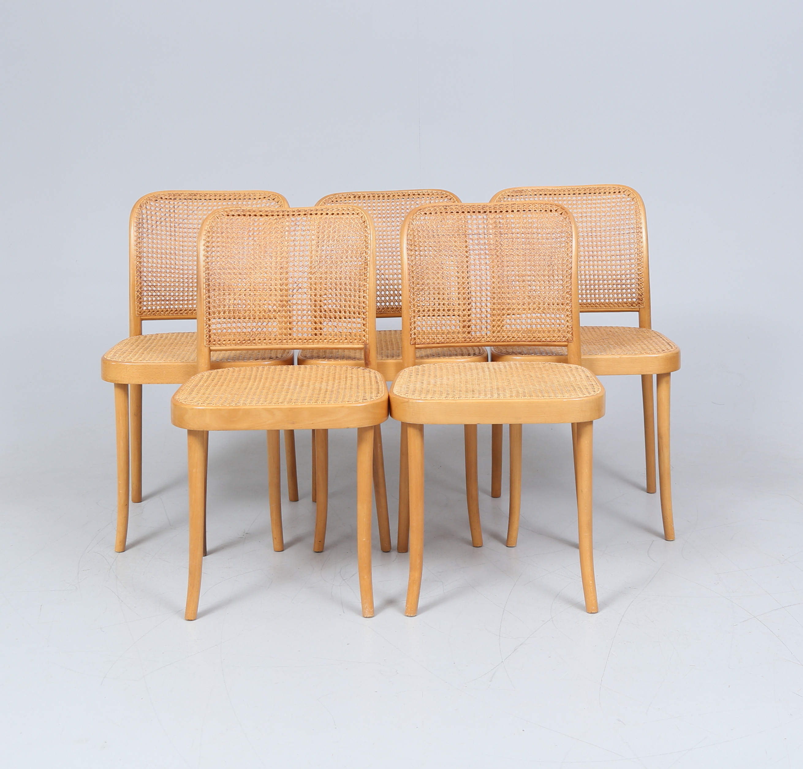 STOLAR, 5 st. Böjträ/rotting, 1900-tal, märkta KJW5.