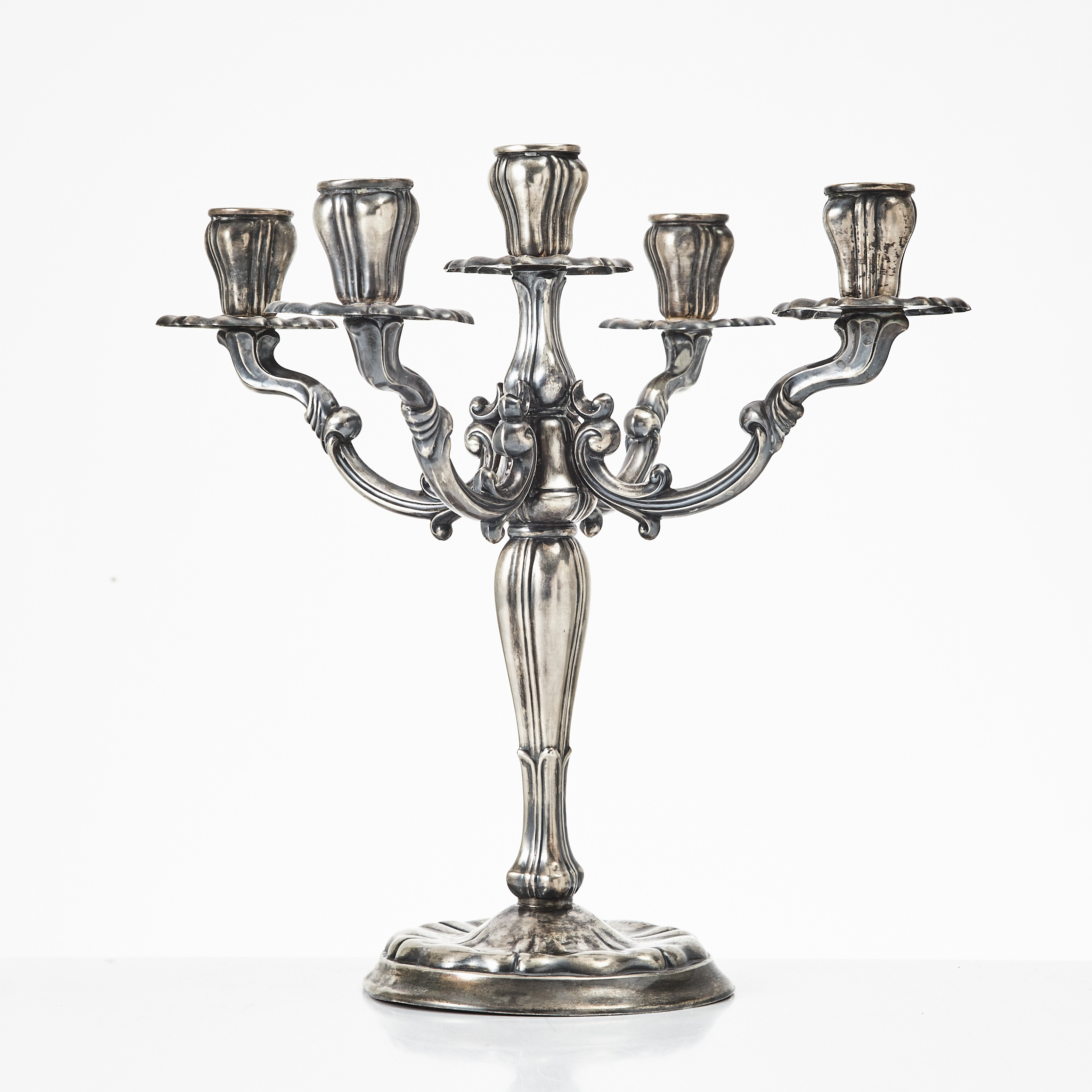 KANDELABER, silver, Spanien 1900-tal, för 5 ljus.