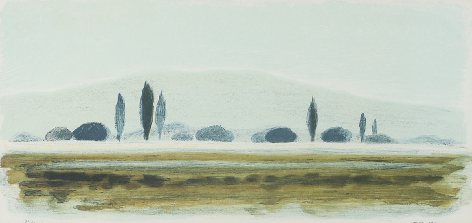 KARL ARVID DAL. "Cypresser Grekland", olja på pannå, signerad K.A. Dal.