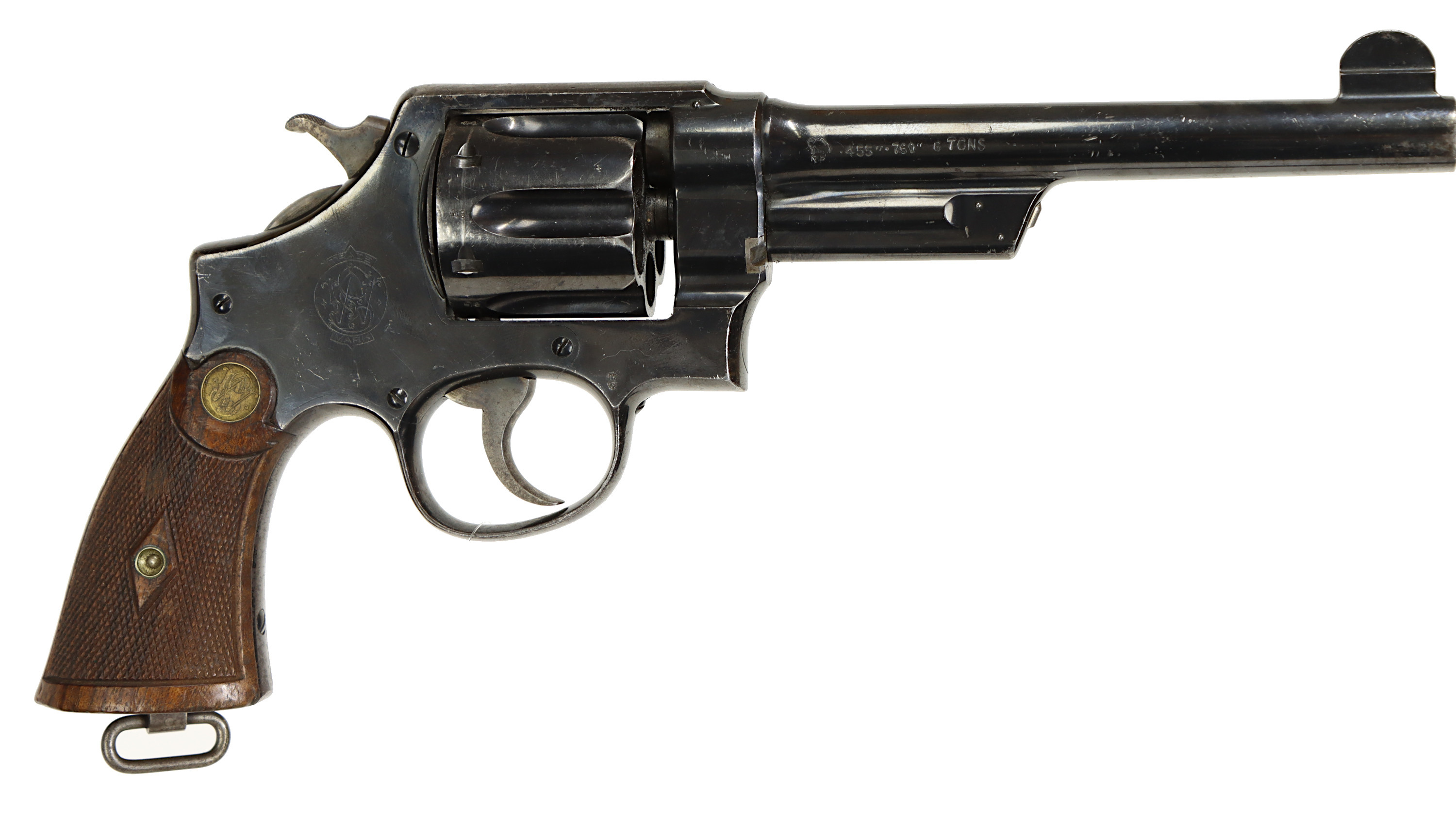 REVOLVER, fabrikat Smith &Wisson, modell Hand Ejector MK II First model, kaliber .455, tillv.nr 3288.
