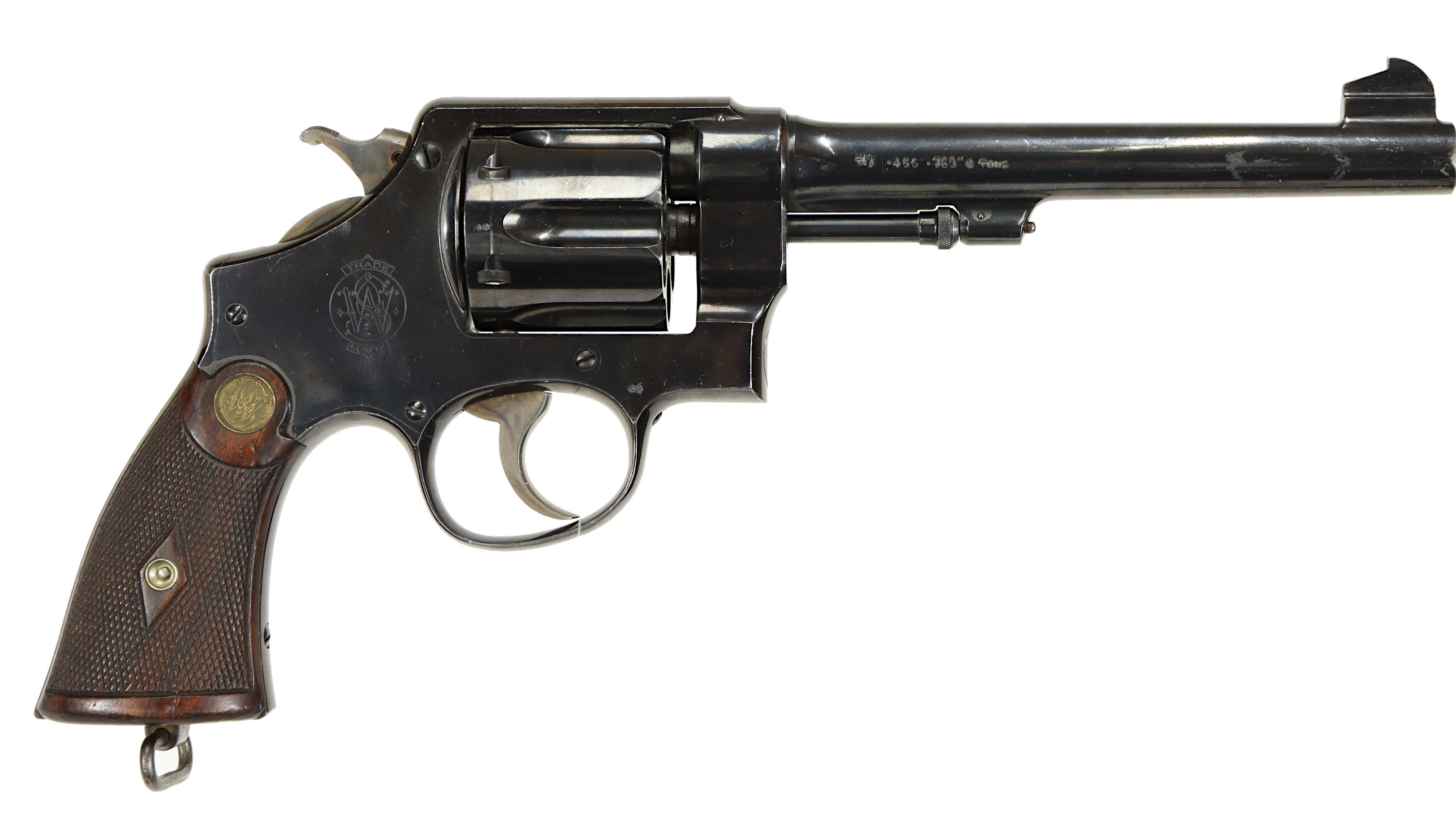 REVOLVER, fabrikat Smith &Wisson, modell Hand Ejector MK II Second model, kaliber .455, tillv.nr 16529.