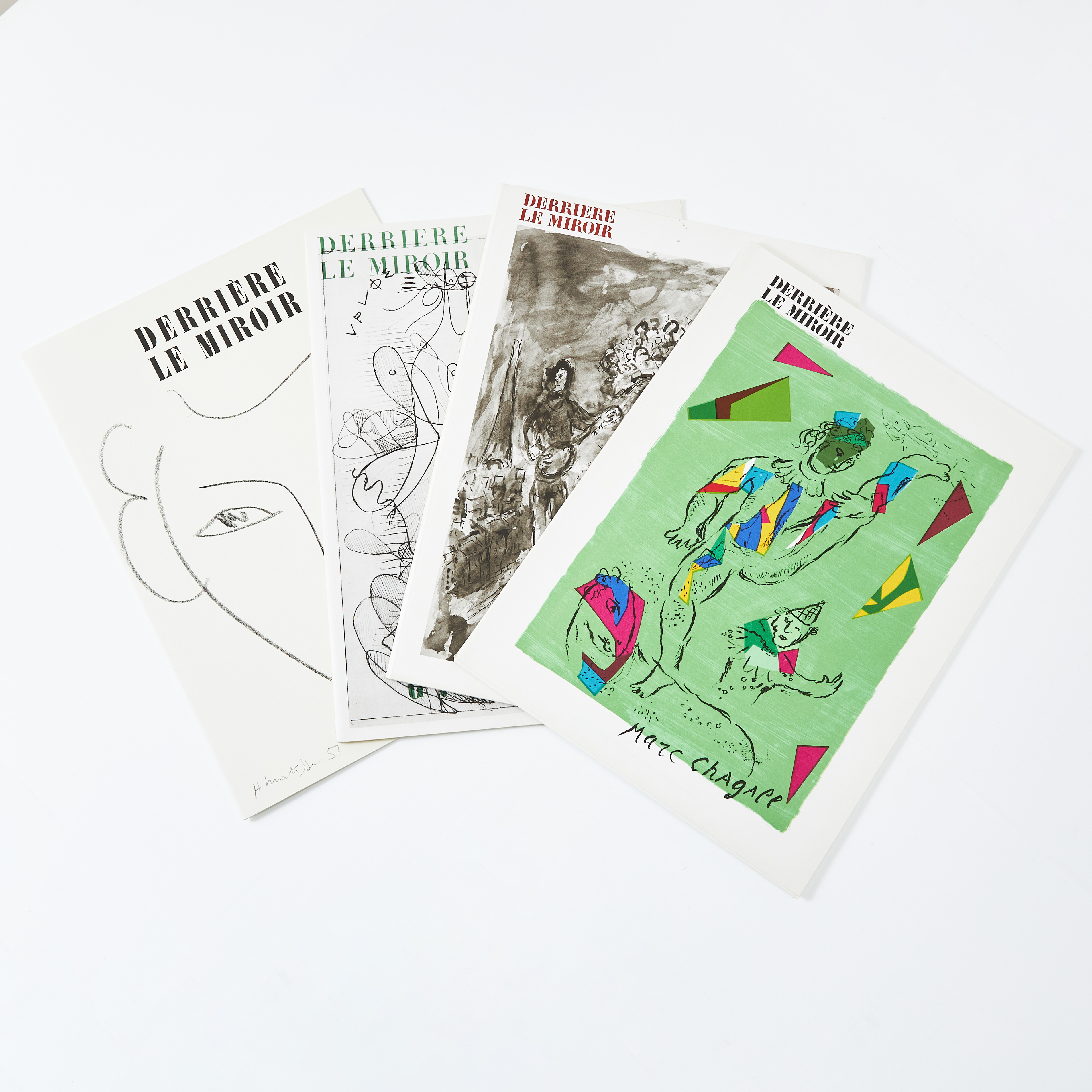 DERRIÈR LE MIROIR, 4 st., Matisse, Braque, Matisse, Chagall, (2).