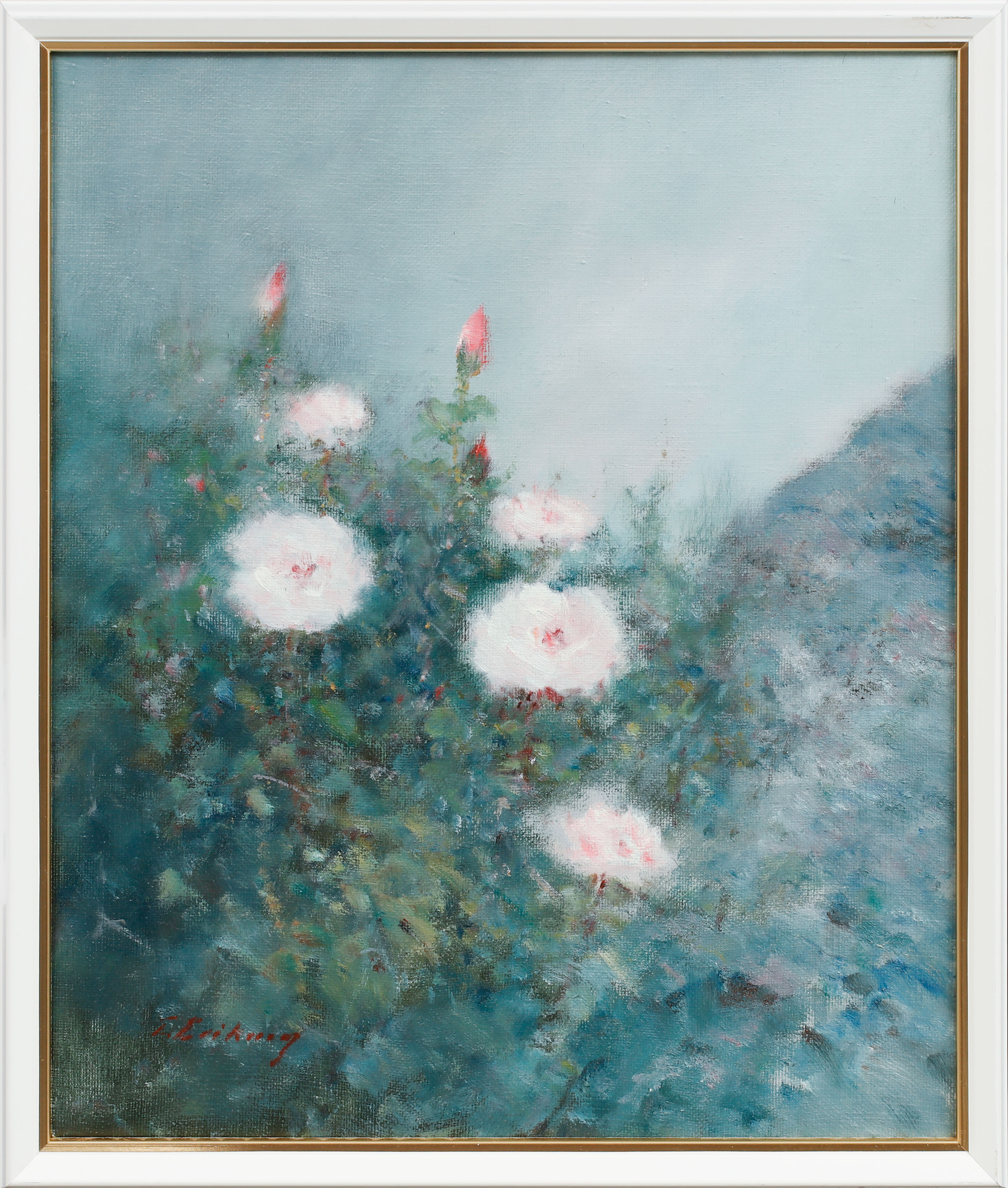 TAGE ERIKSSON. Rosor, olja på duk, signerad.