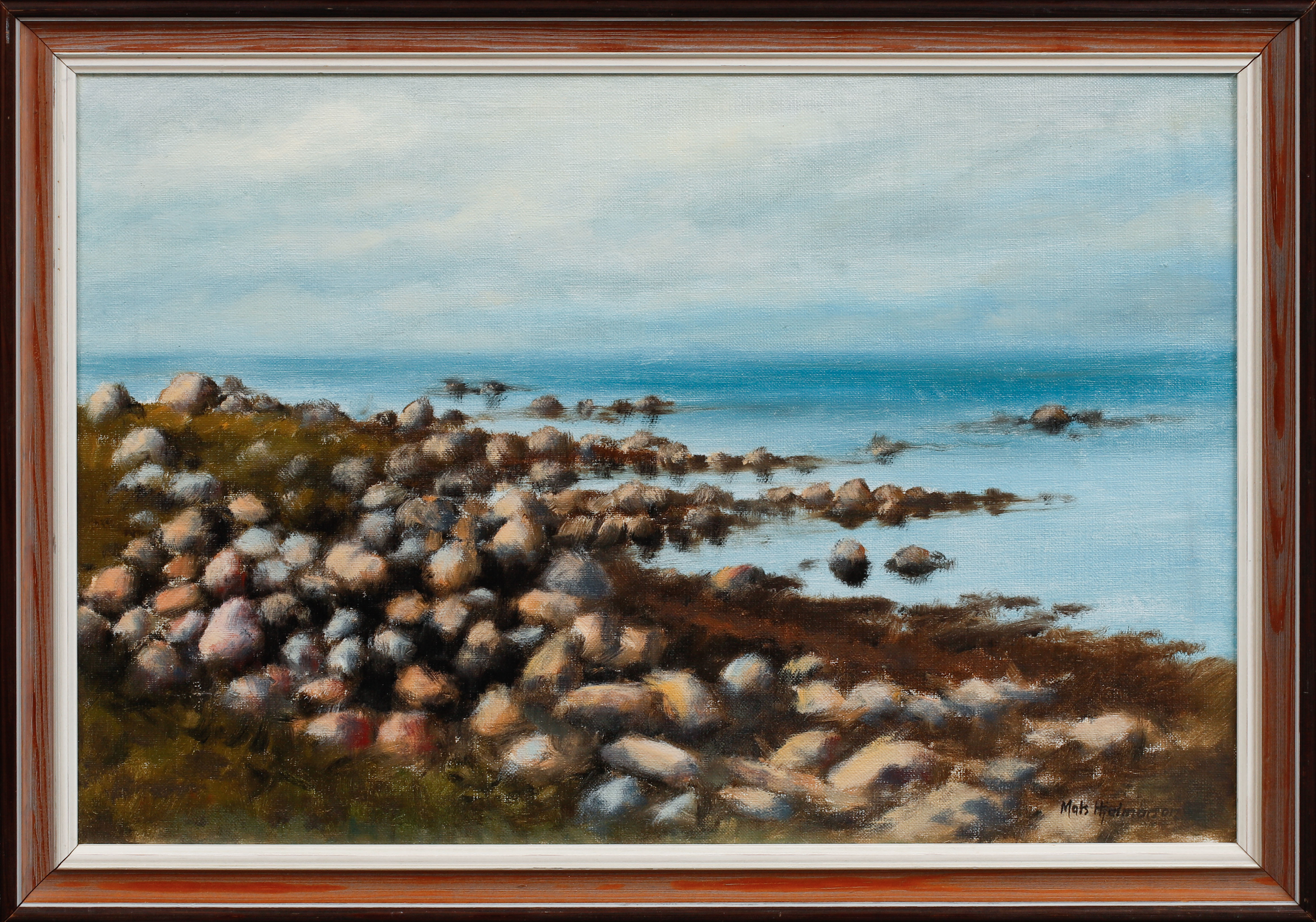 MATS HJALMARSON. Kustbild, olja på duk, signerad.