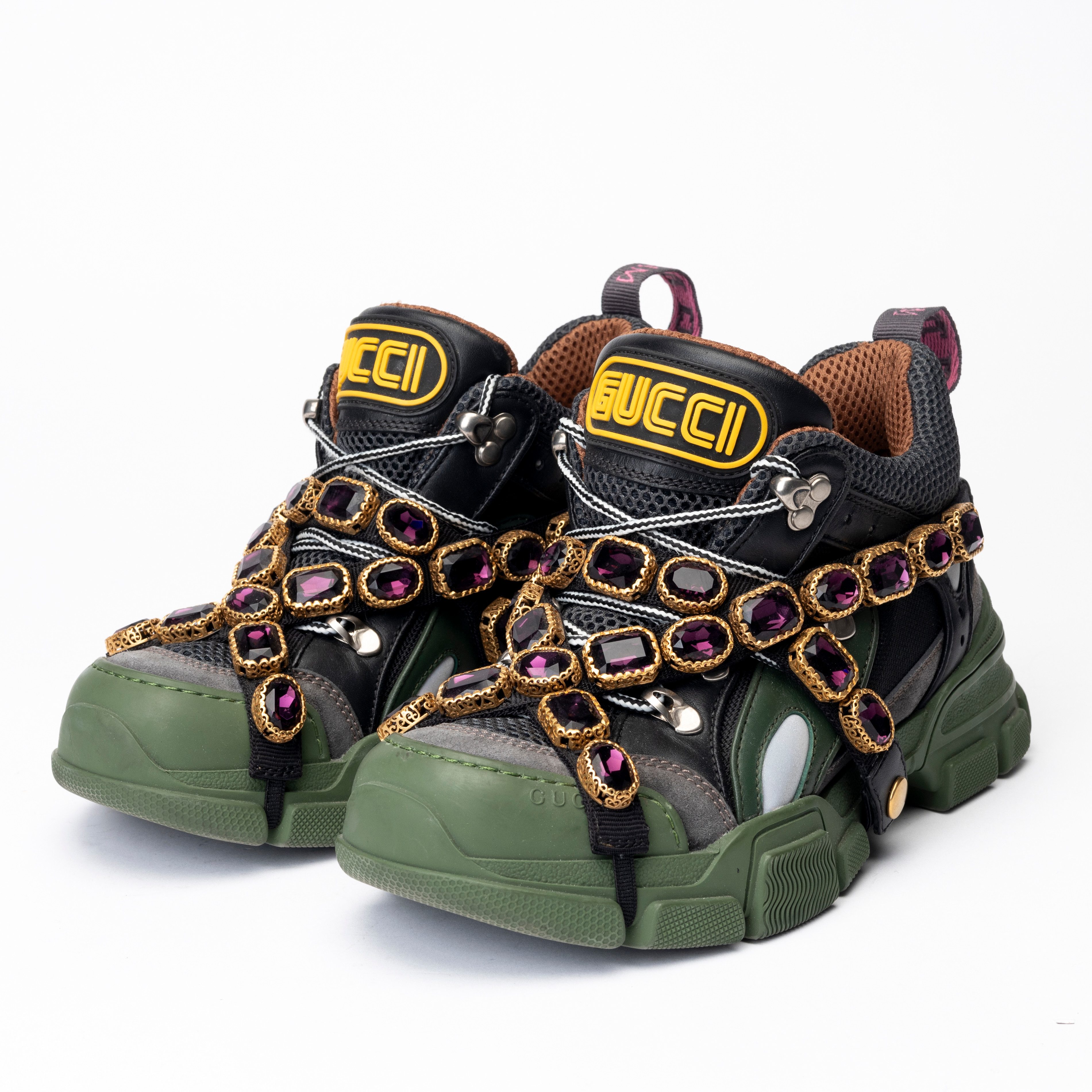 GUCCI. Sneakers, Flashtrek Sega sneakers removable Crystal, storlek saknas men ca 37.