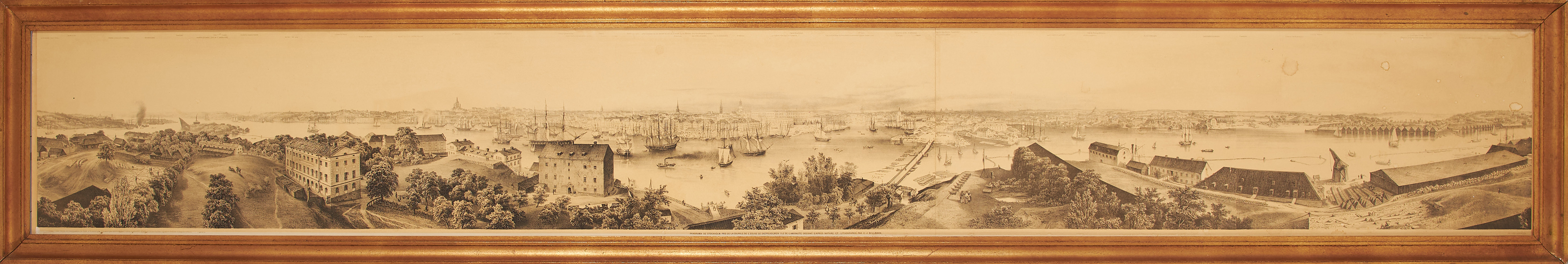 CARL JOHAN BILLMARK (1804-1870). EFTER. Panorama de Stockholm. Pris de la Coupole de Léglise de Skeppsholmen, Bengtsons litografiska Stockholm, 1966.