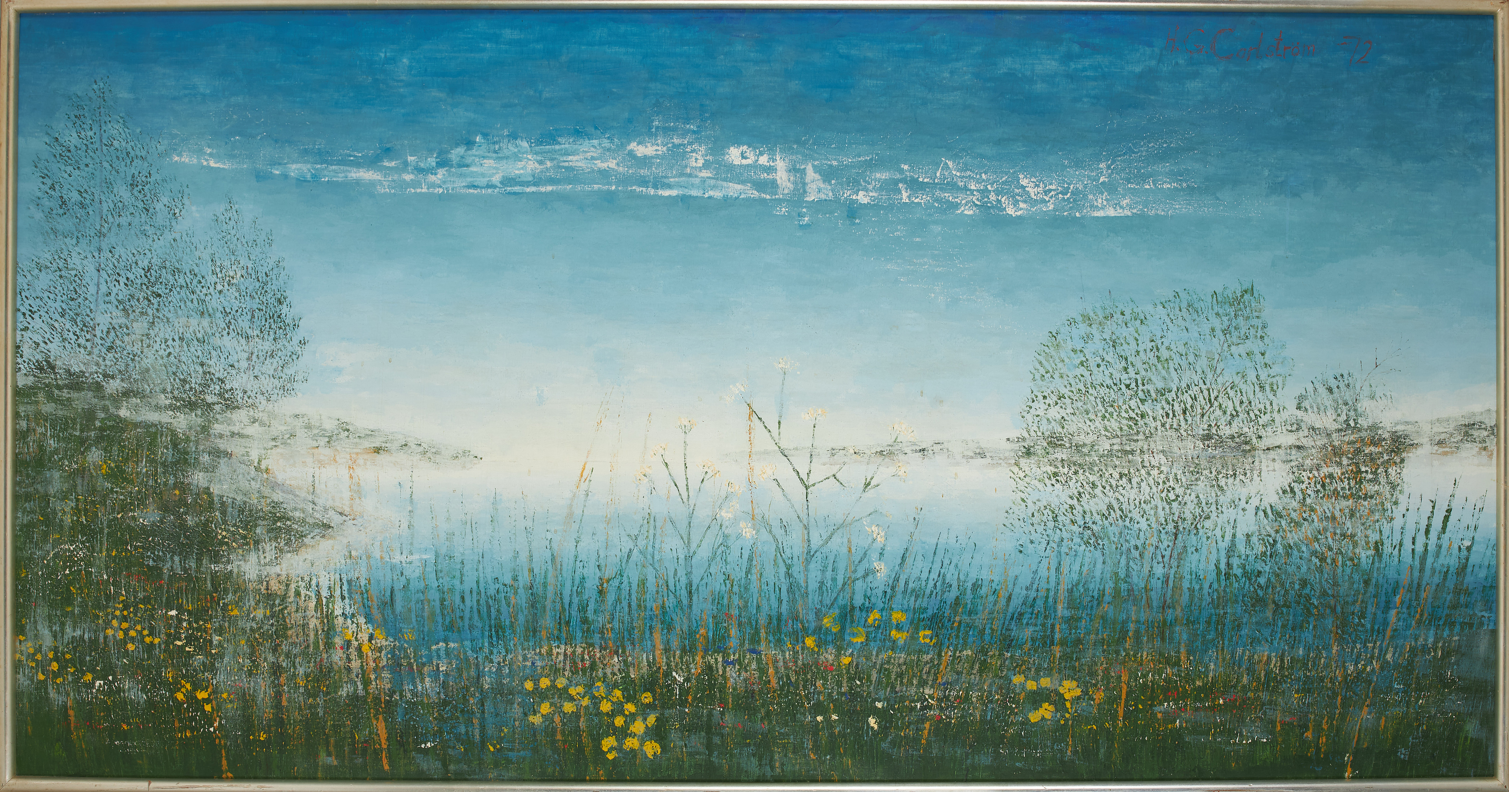 HÅKAN G CARLSTRÖM. Sommarlandskap, olja på duk, signerad och daterad H.G Carlström -72.