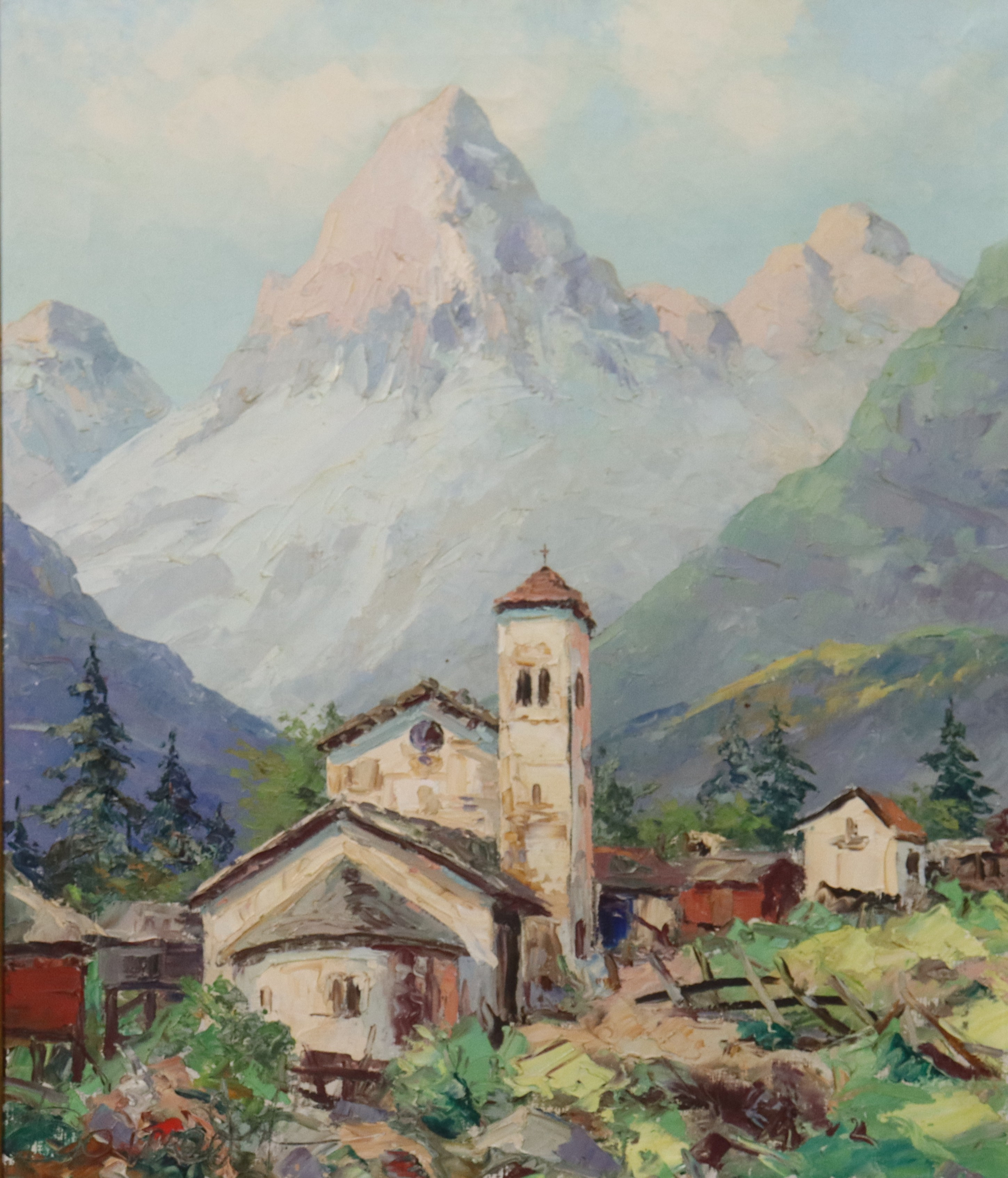 CARL BOWEDT (1889-1972). olja på duk, bergsmotiv från Schweiz.