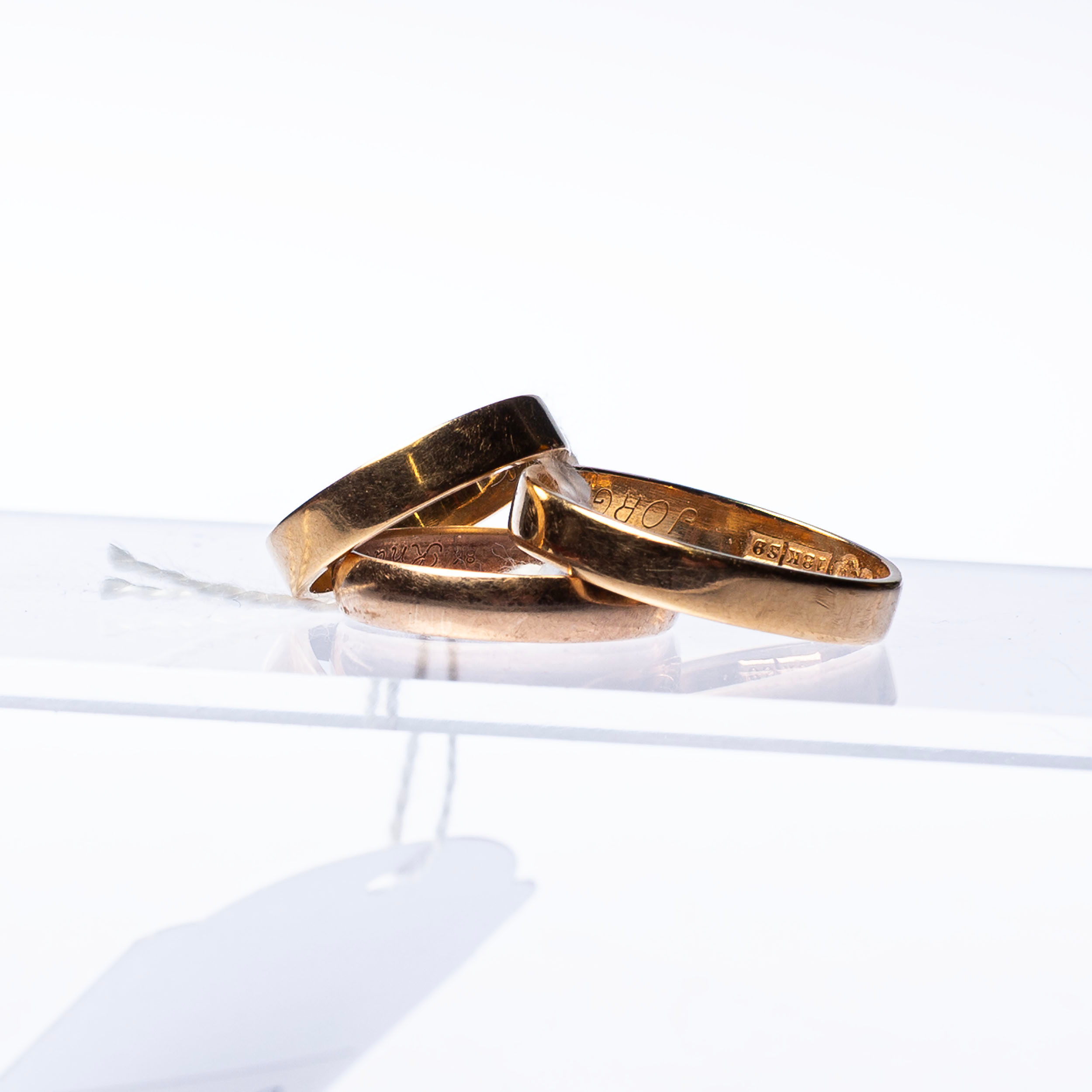 RINGAR, 3 st, guld, ca 10,54 g, 20235-5000-BG18453-29:4.