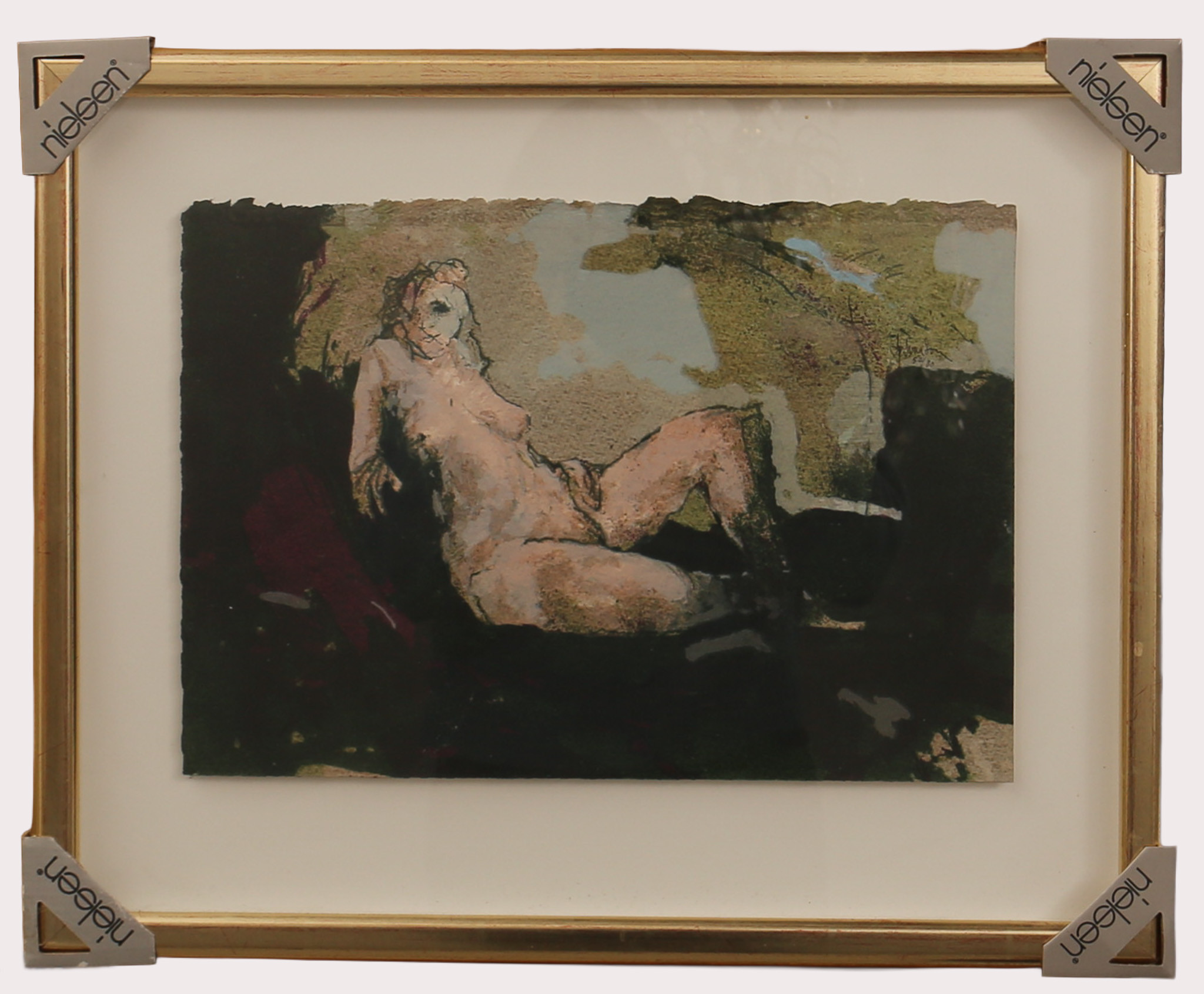 GÖRAN IVARSSON. Screentryck, komposition med poserande naken kvinna, numrerad 52/80, signerad.