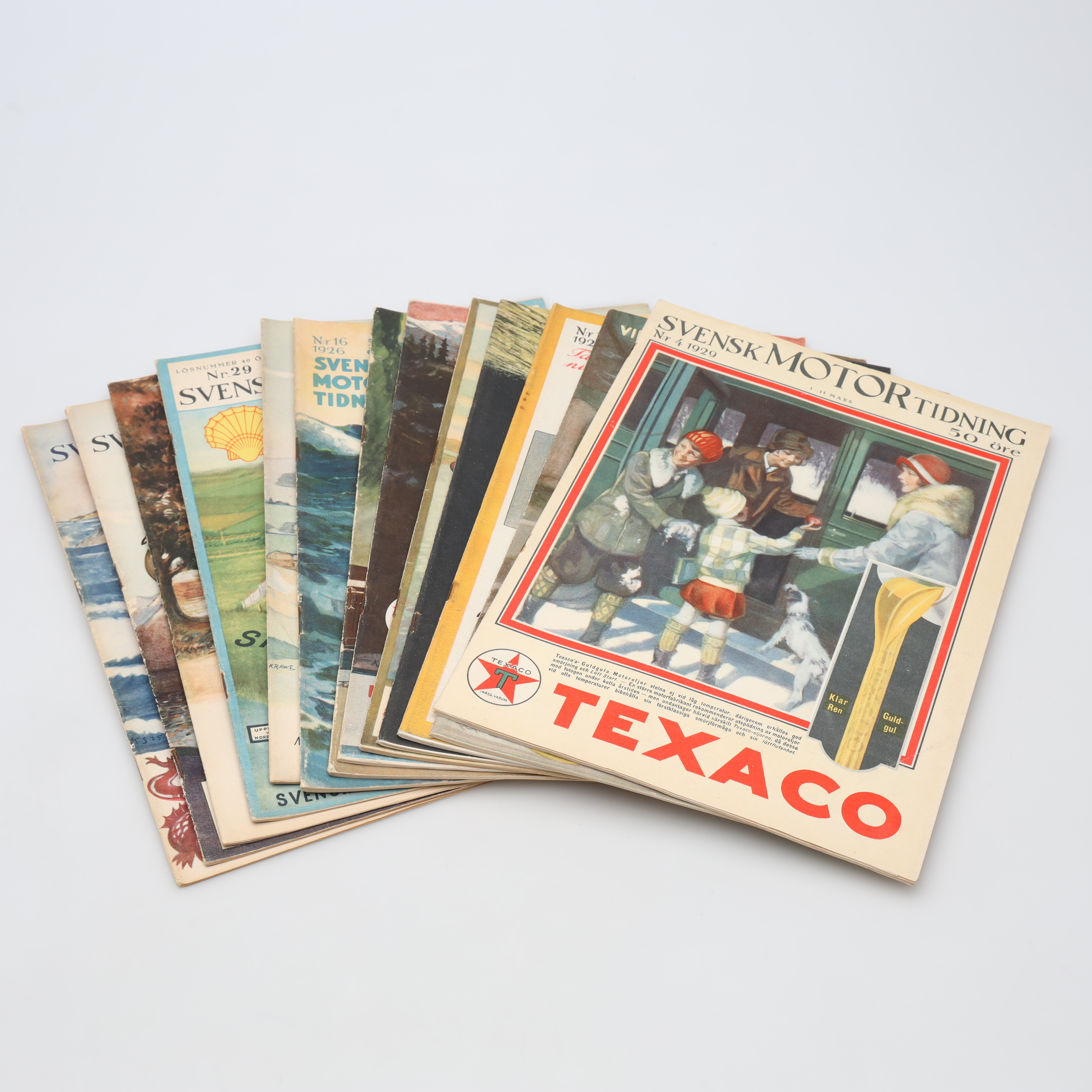 MAGASIN, 13 st, Svensk motortidning, 1925 - 1929.