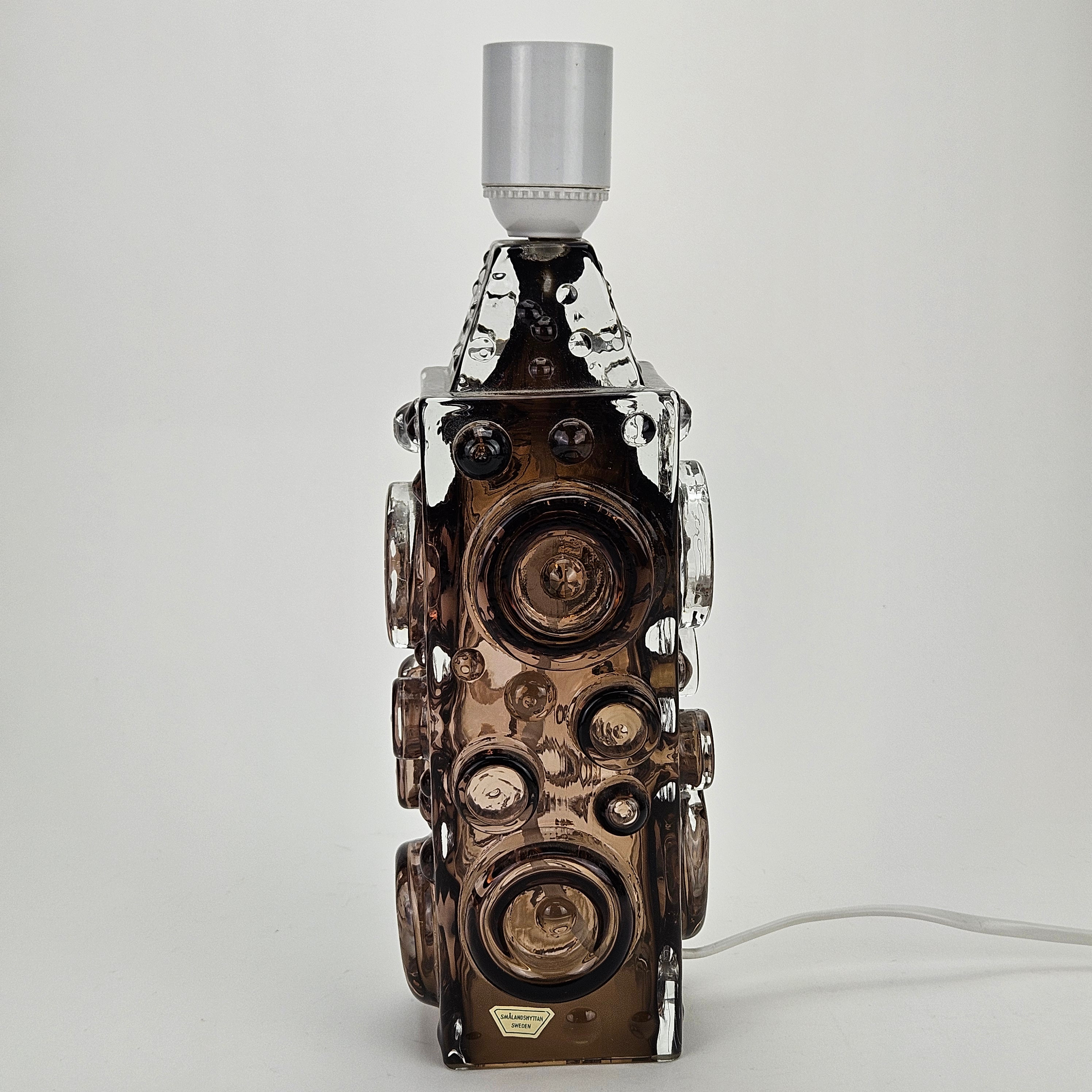 BORDSLAMPA, glas, Smålandshyttan.