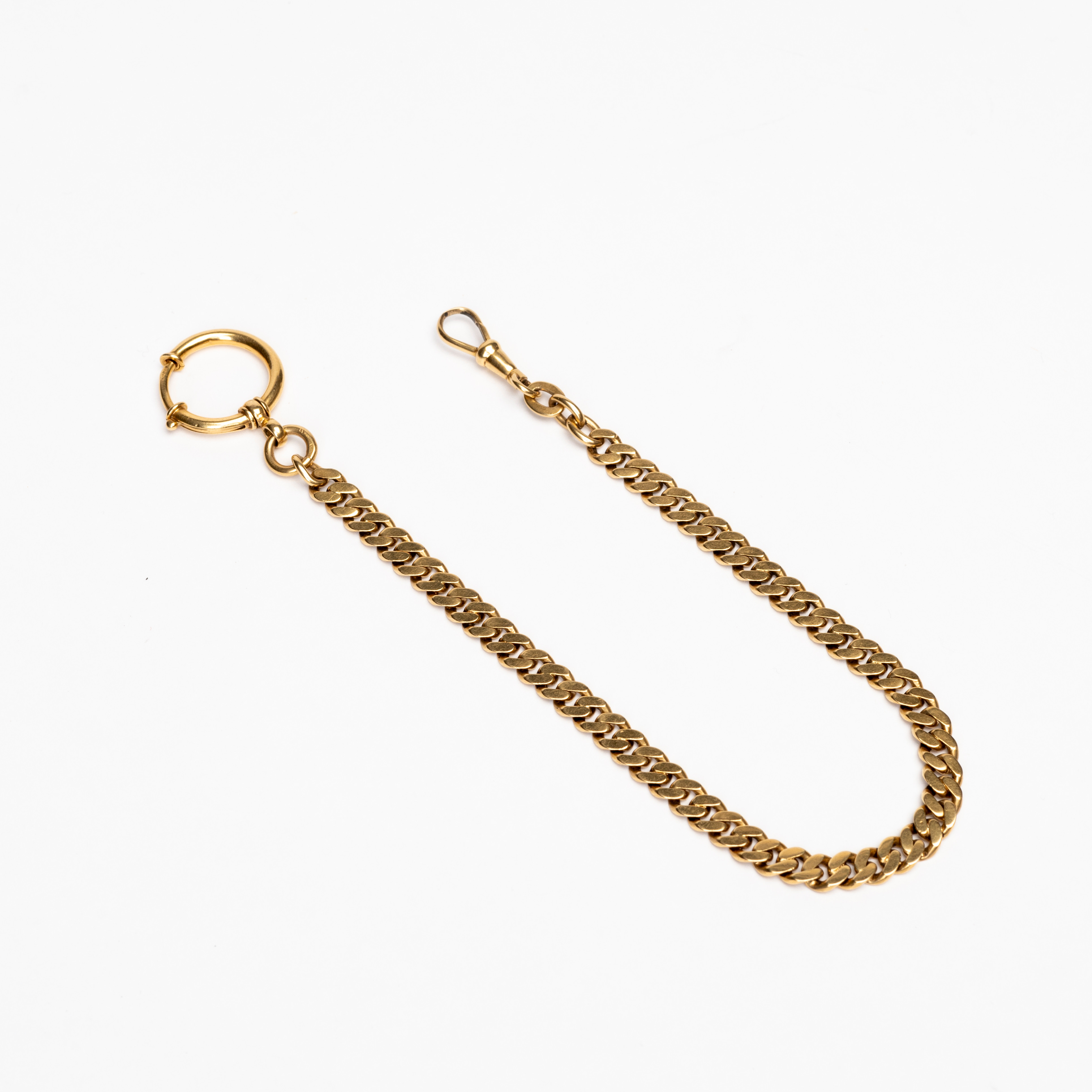 KLOCKKEDJA, 18K guld, svensk import, 1900-tal.