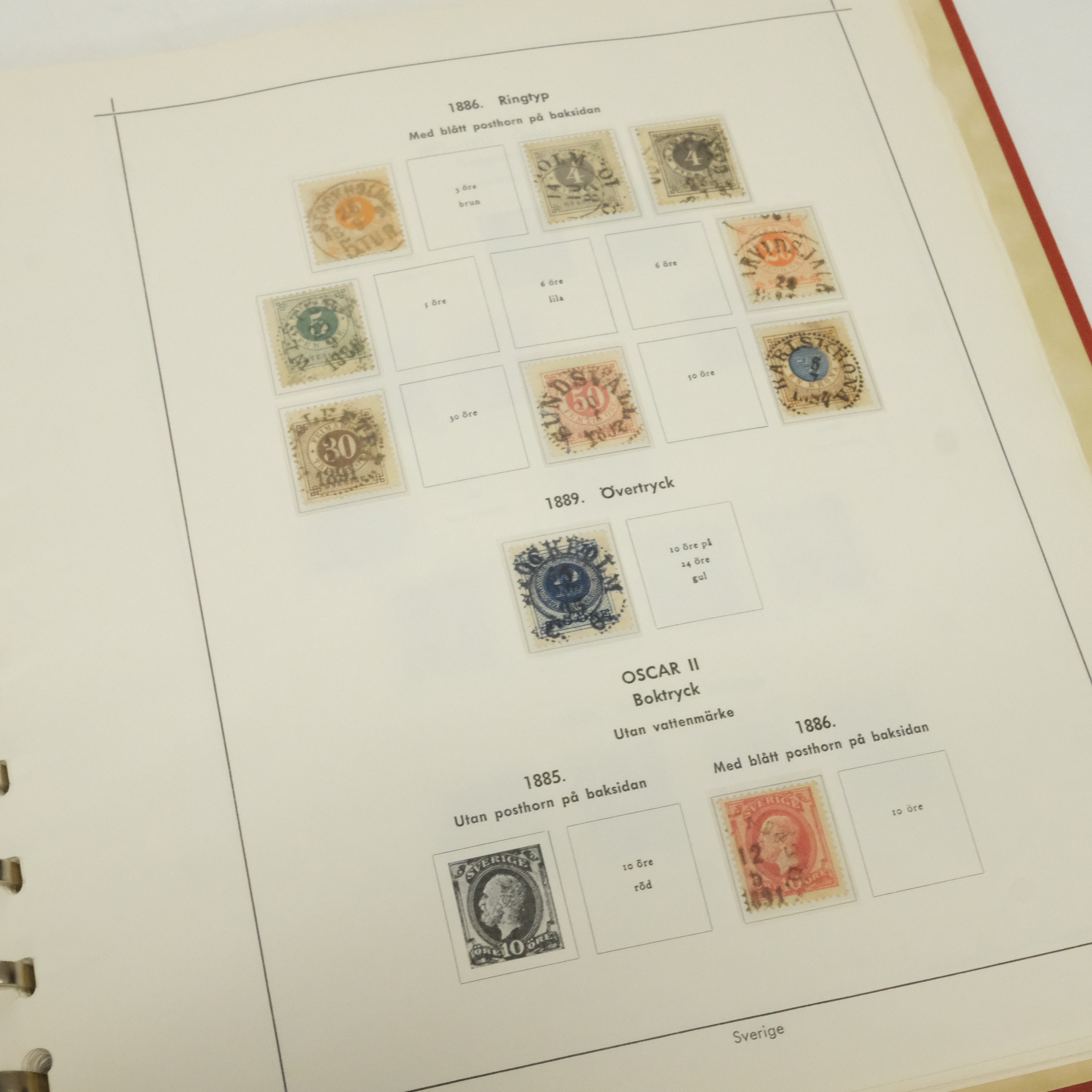 TRE ALBUM FRIMÄRKEN, SVERIGE, ÄVEN 1800 TAL.