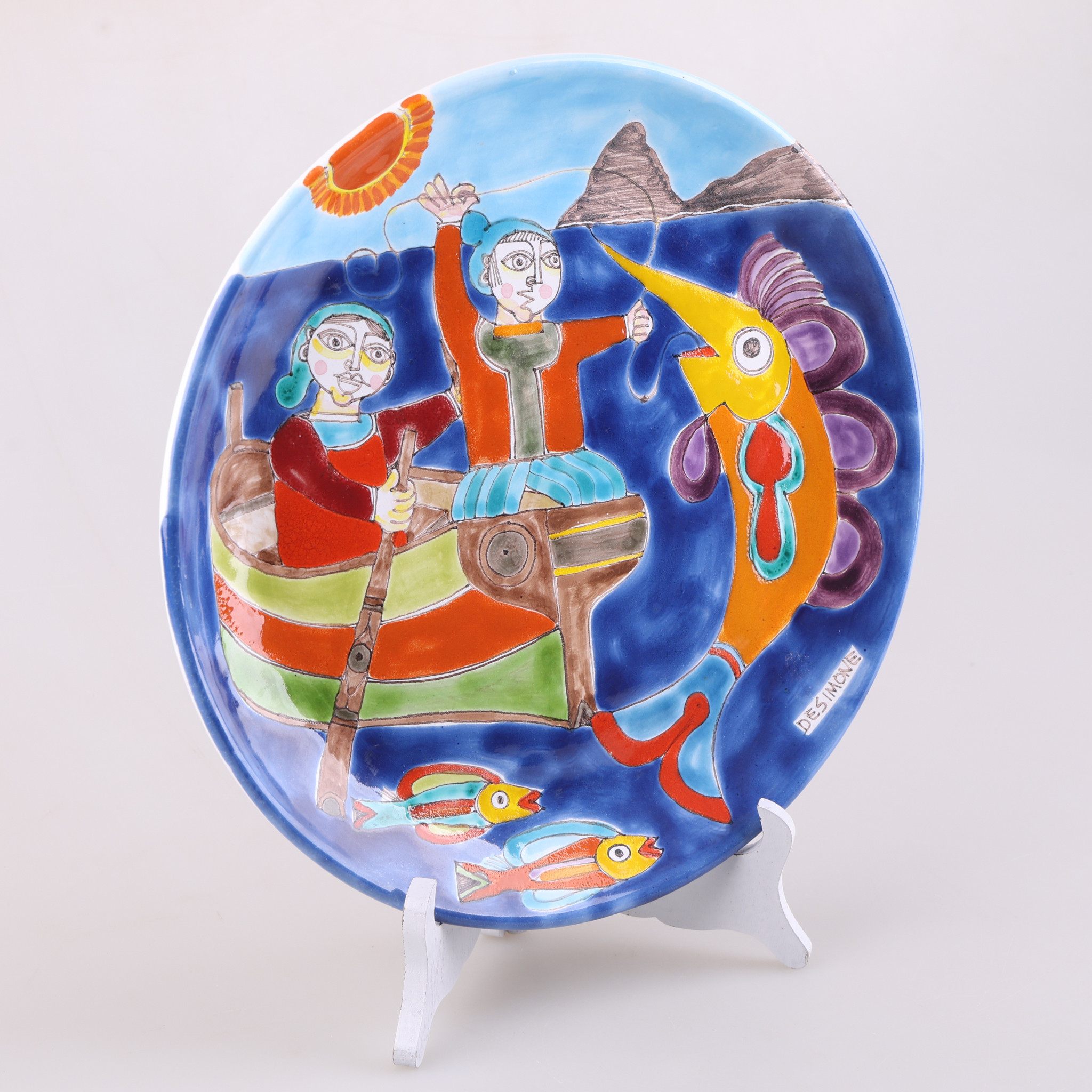 GIOVANNI DESIMONE. Fat, stengods, signerad, Italien.