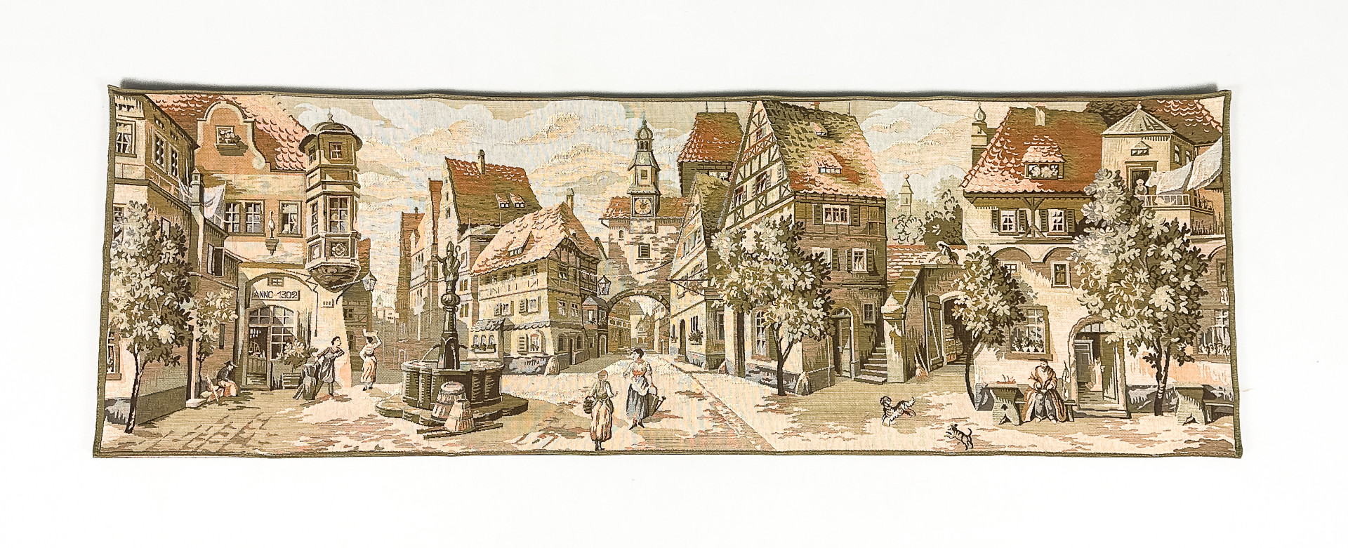 GOBELÄNG, "Medeltida stadsscen", 1900-tal.