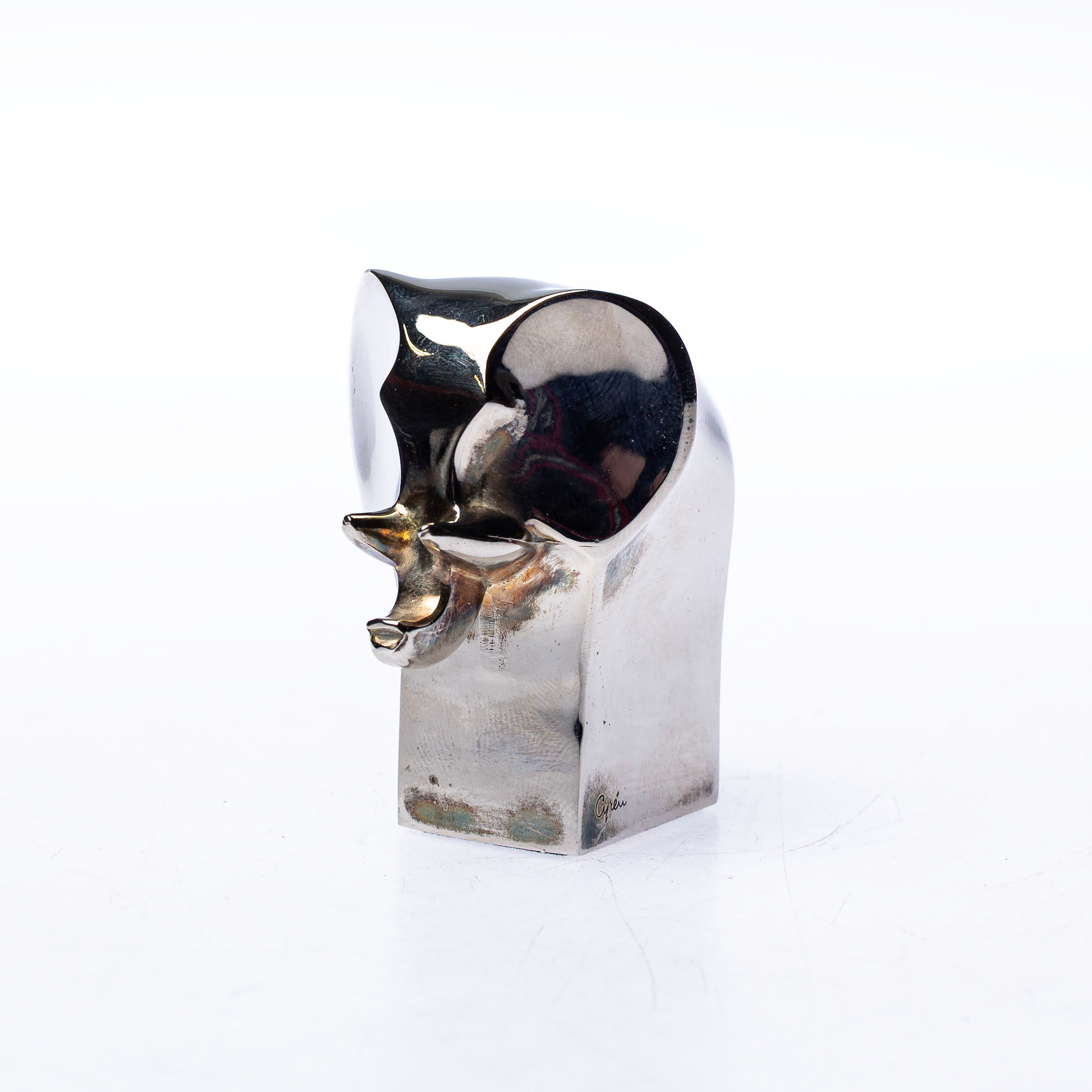 GUNNAR CYRÉN. Skulptur, Elefant, försilvrad metall, Dansk Design, Japan, signerad.