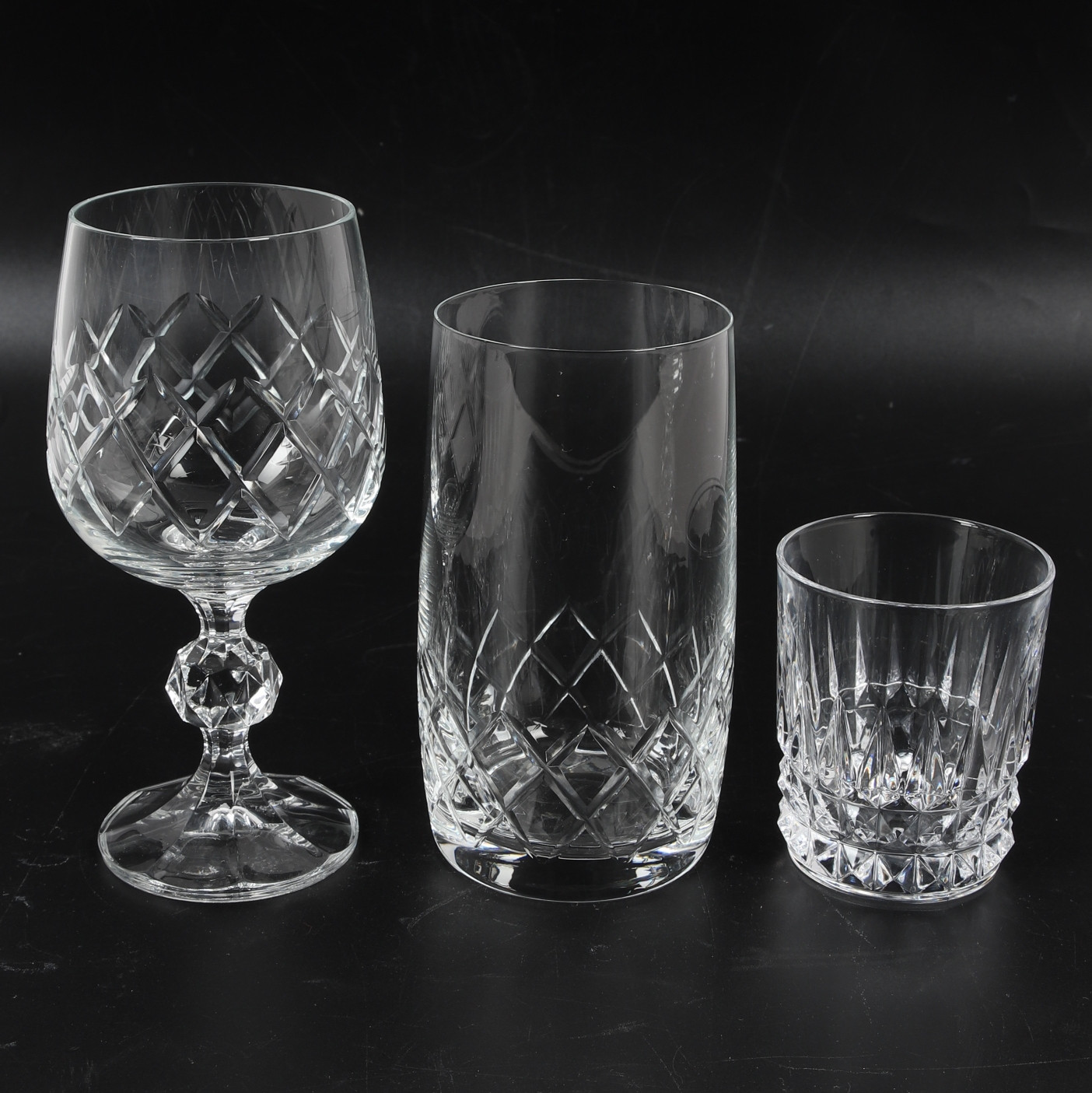 GLASSERVIS, 26 delar, kristall.