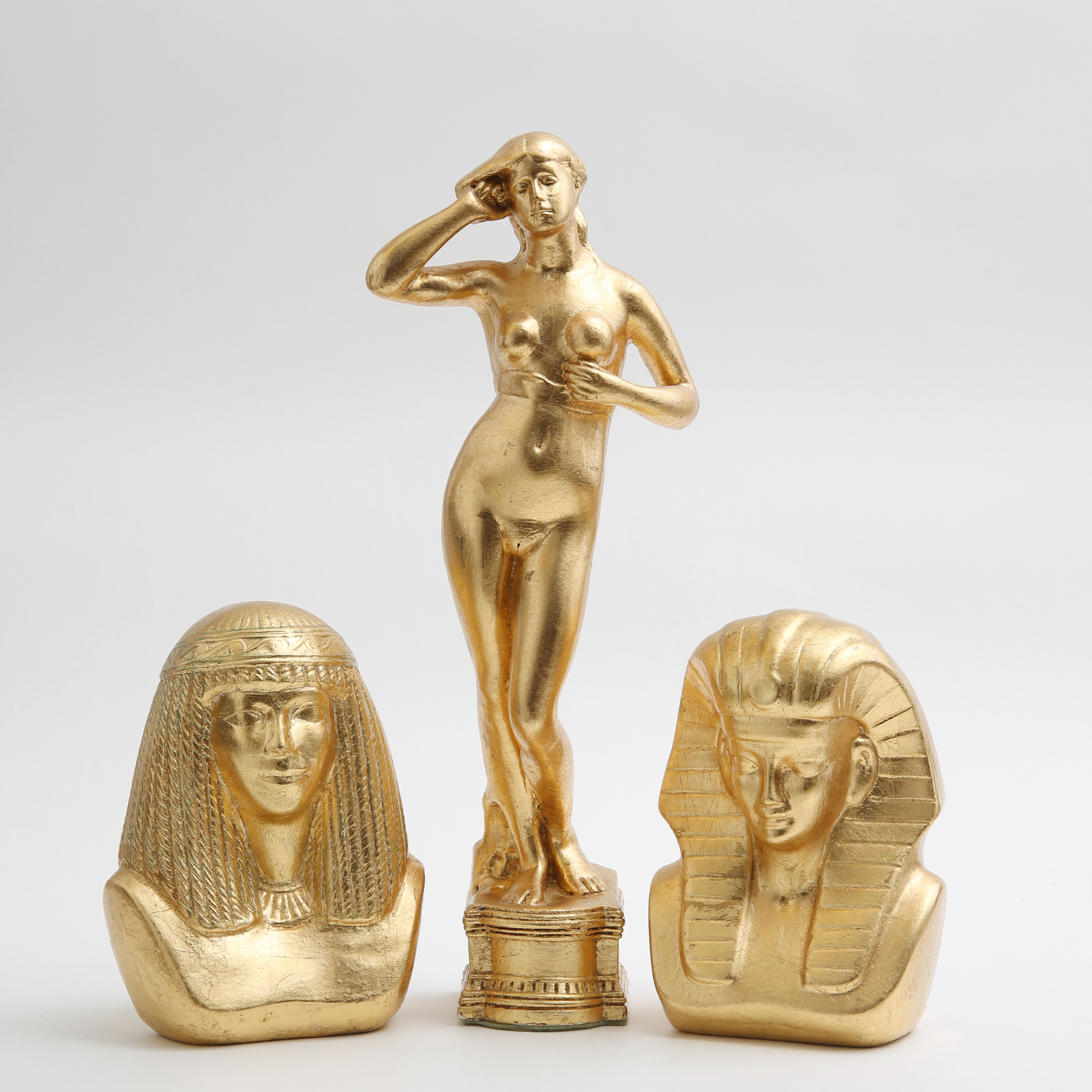 SKULPTURER, 3 st, konstmassa, 1900/ 2000-tal.