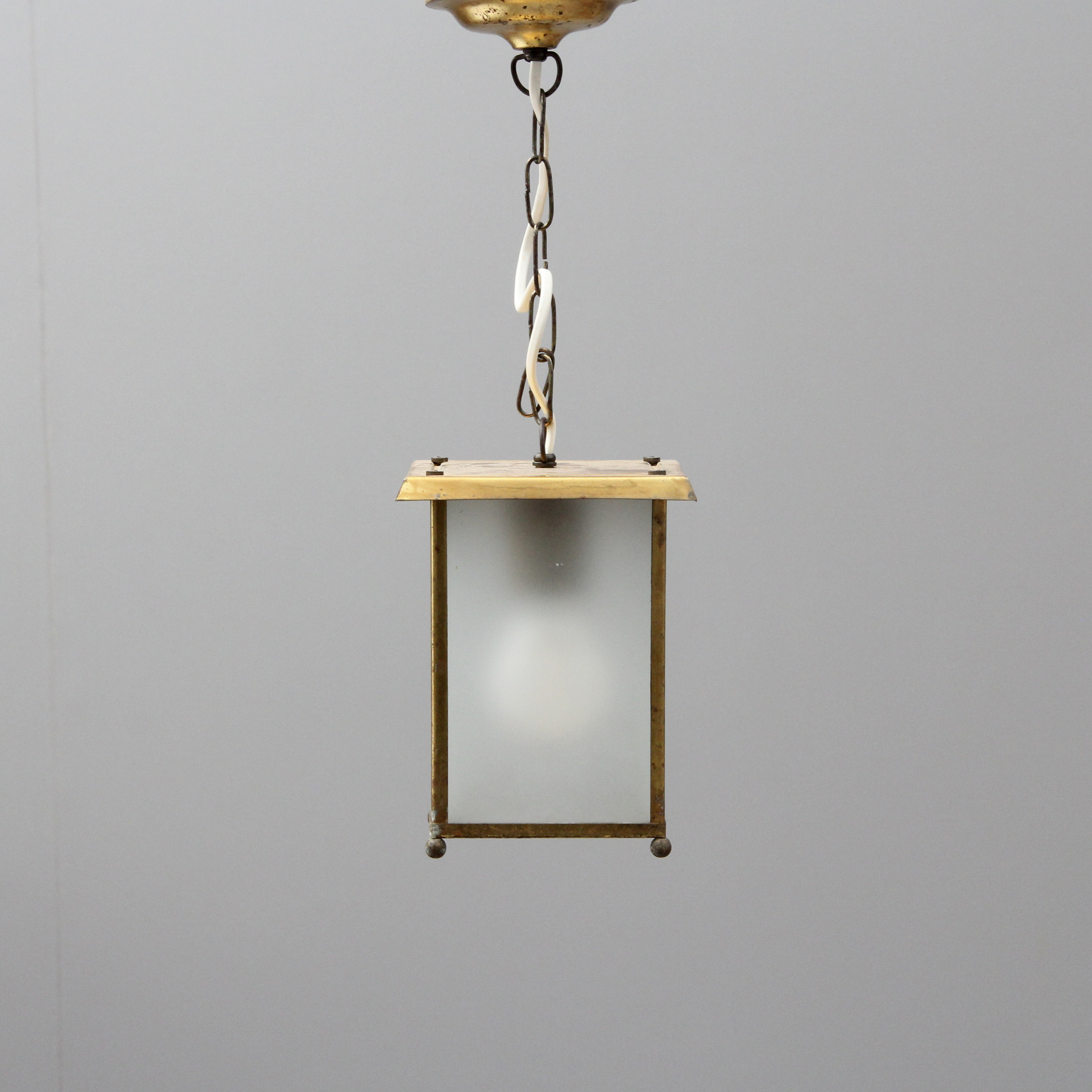 TAKLAMPA/HALLAMPA, glas/metall.