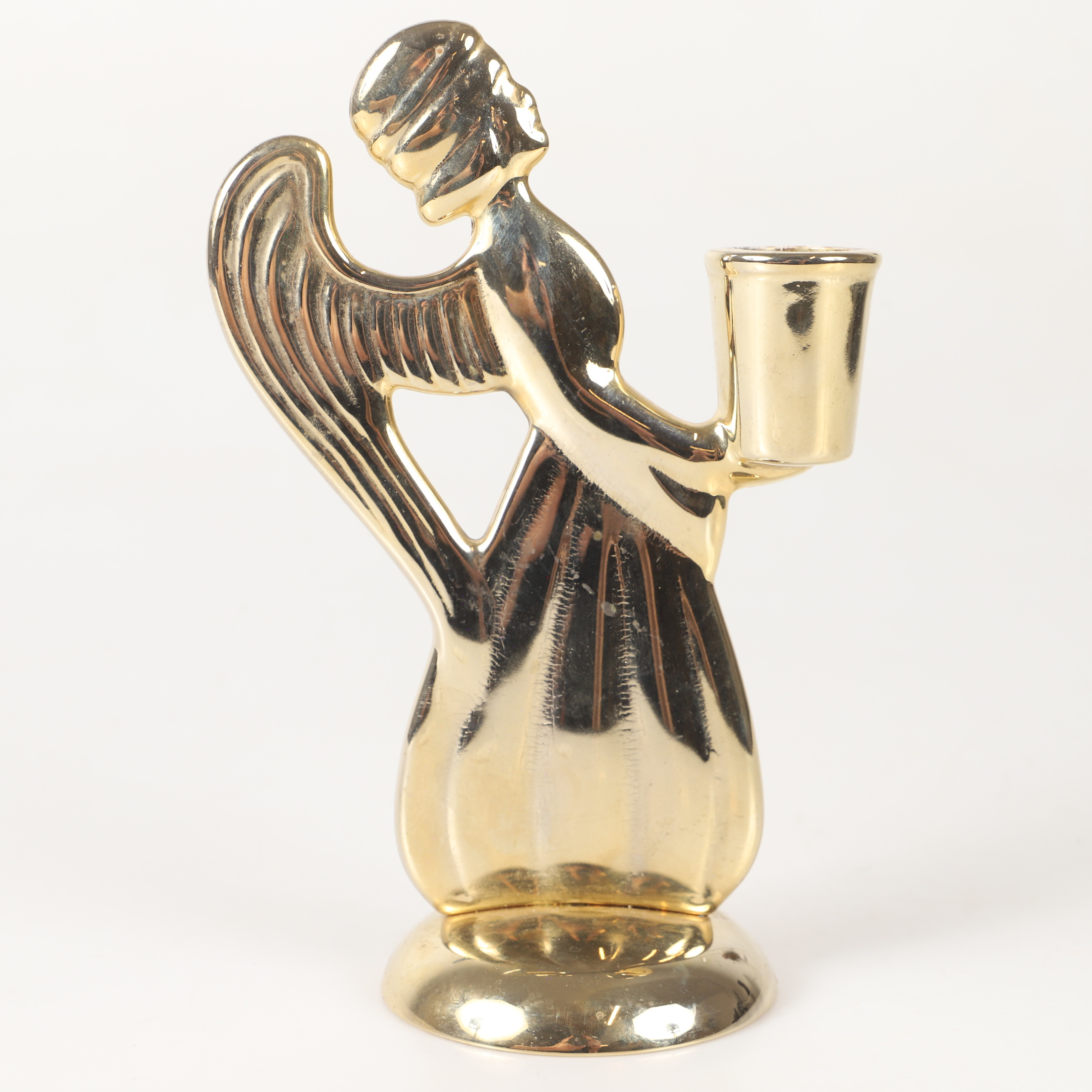 CAEL-EINAR BORGSTRÖM. Ljusstake, "Skyddsängel", mässing, Skultuna.