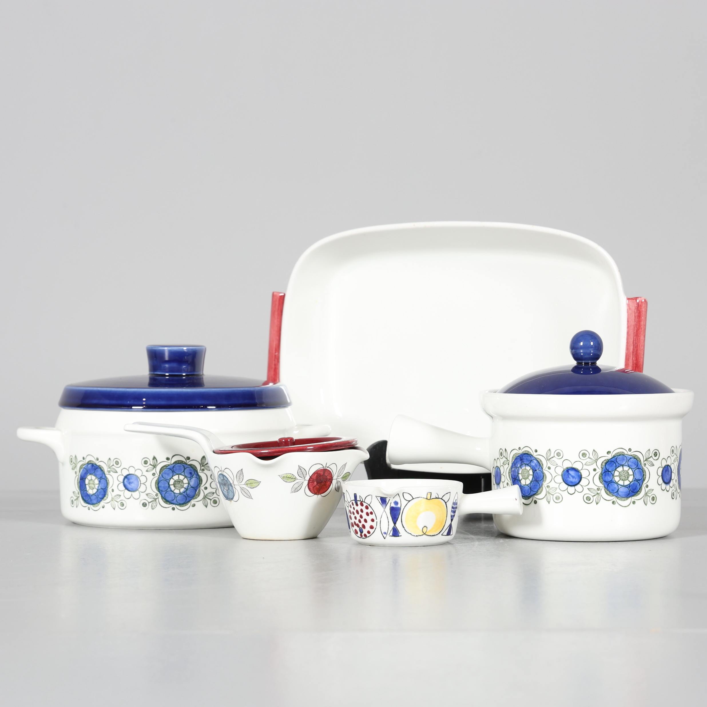 SERVISDELAR, 5 stycken, porslin, Rörstrand.