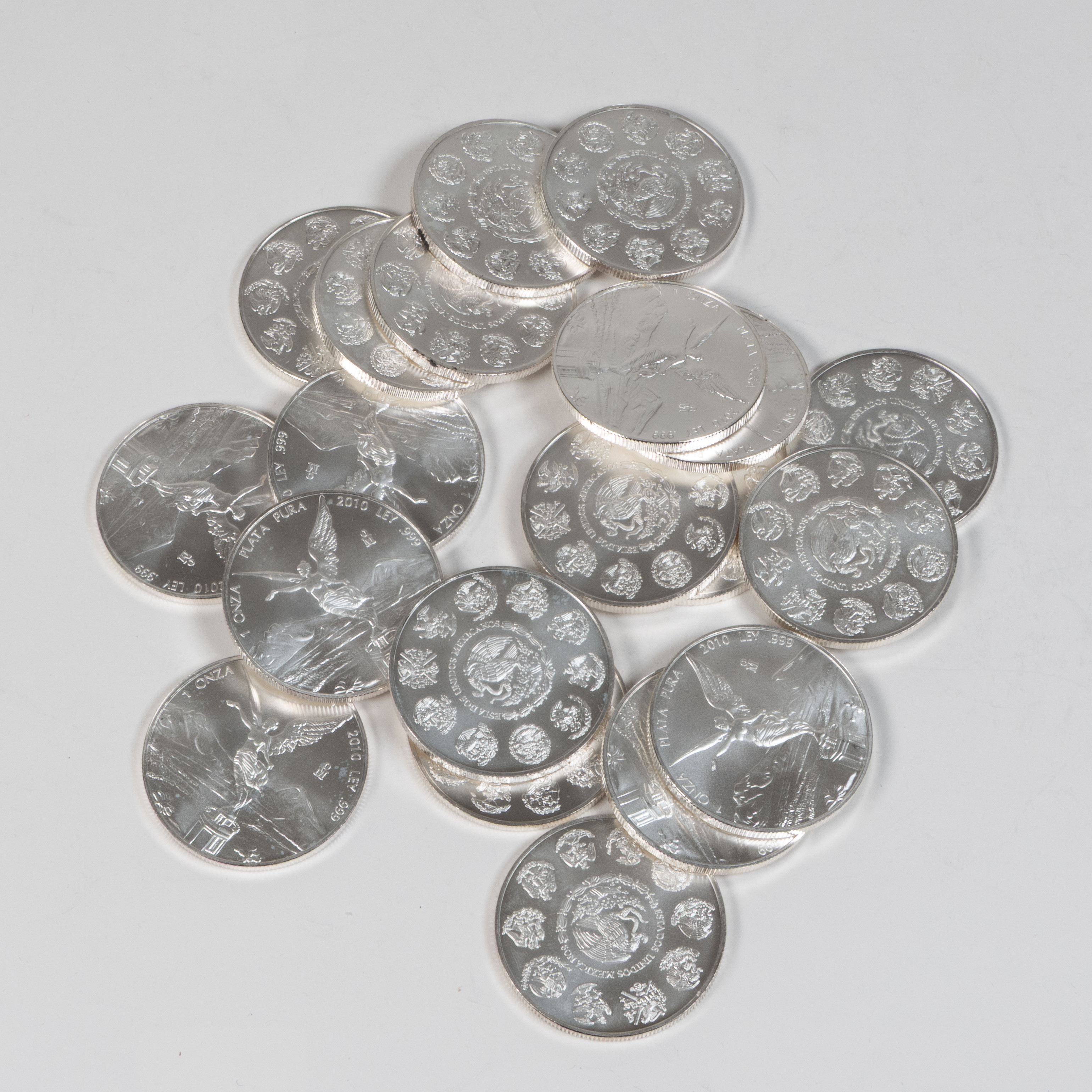 Mynt, 20 st., finsilver 999, 1 Onza Plata Pura, Estados Unidos Mexicanos, Mexiko 2010.