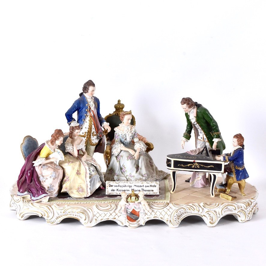 FIGURGRUPP, porslin, Sitzendorf, Tyskland, 1900-talets första hälft.