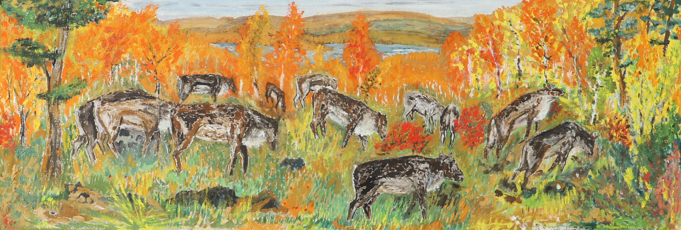 OIDENTIFIERAD KONSTNÄR. Fjällandskap med stenar, olja på pannå, otydligt signerad.