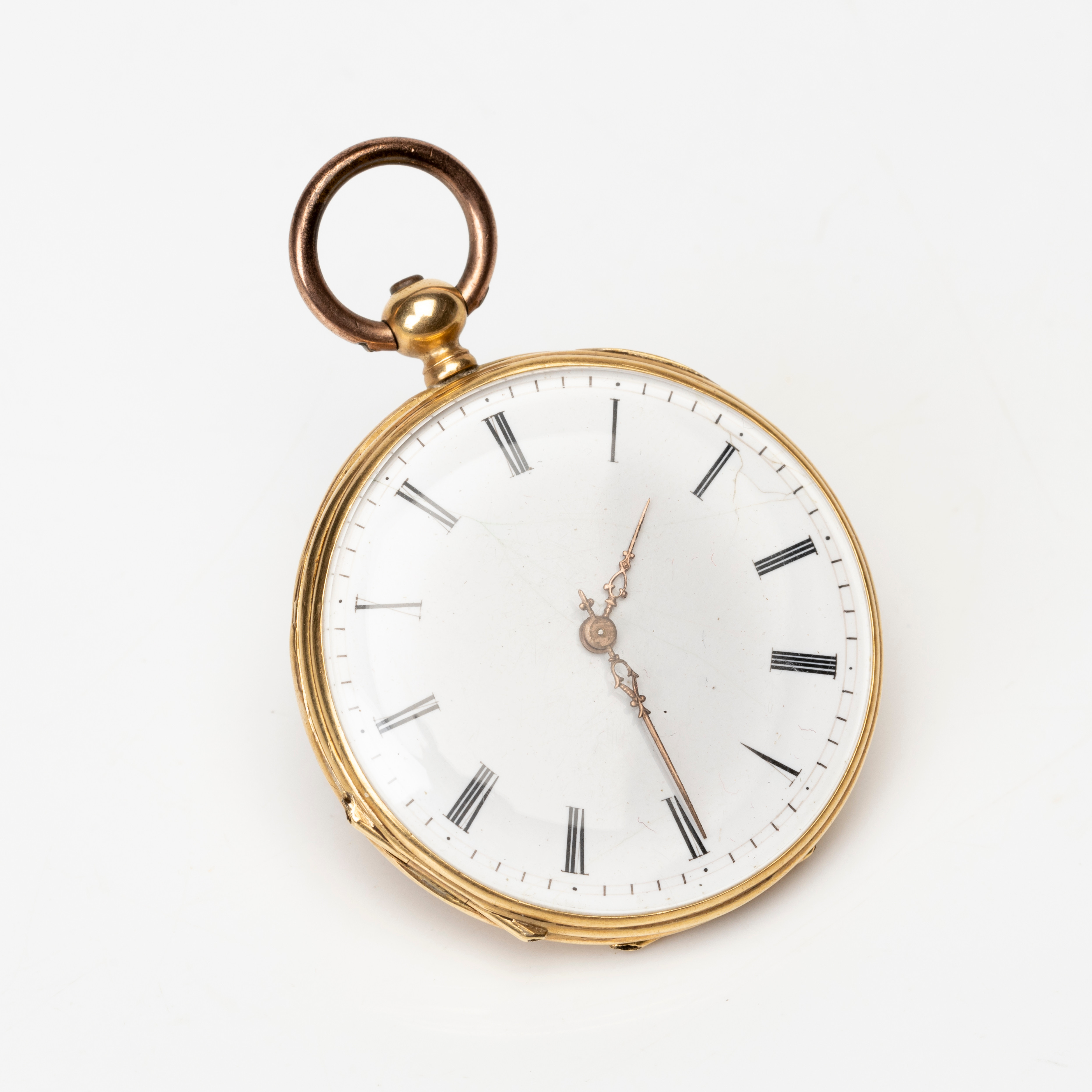 FICKUR, manuell, nyckeldragare, yttre boett av 18K guld, 1800-tal.