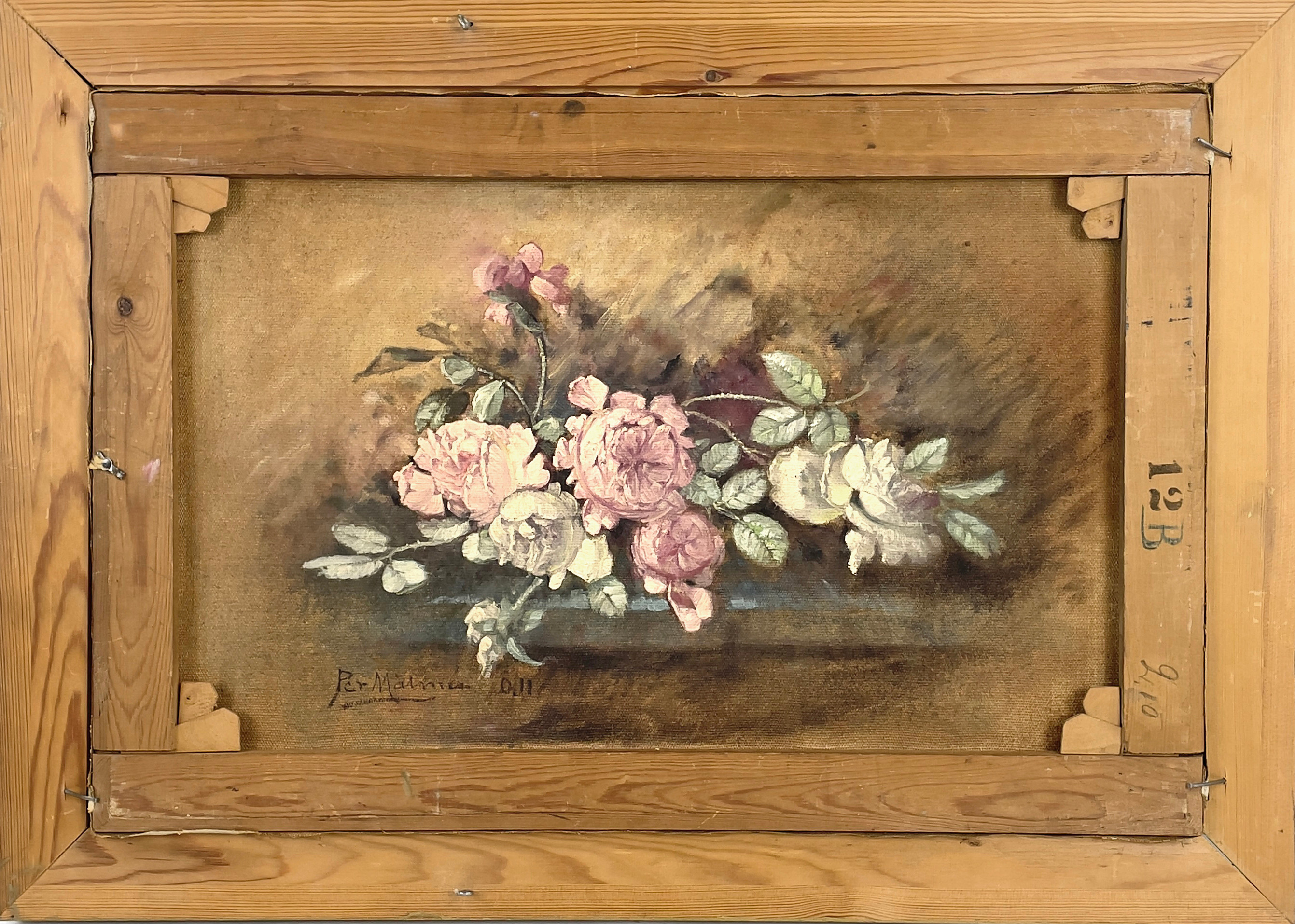 PER MALMÉN (1852-1926), olja på duk a tergo, blomsterstilleben, signerad.