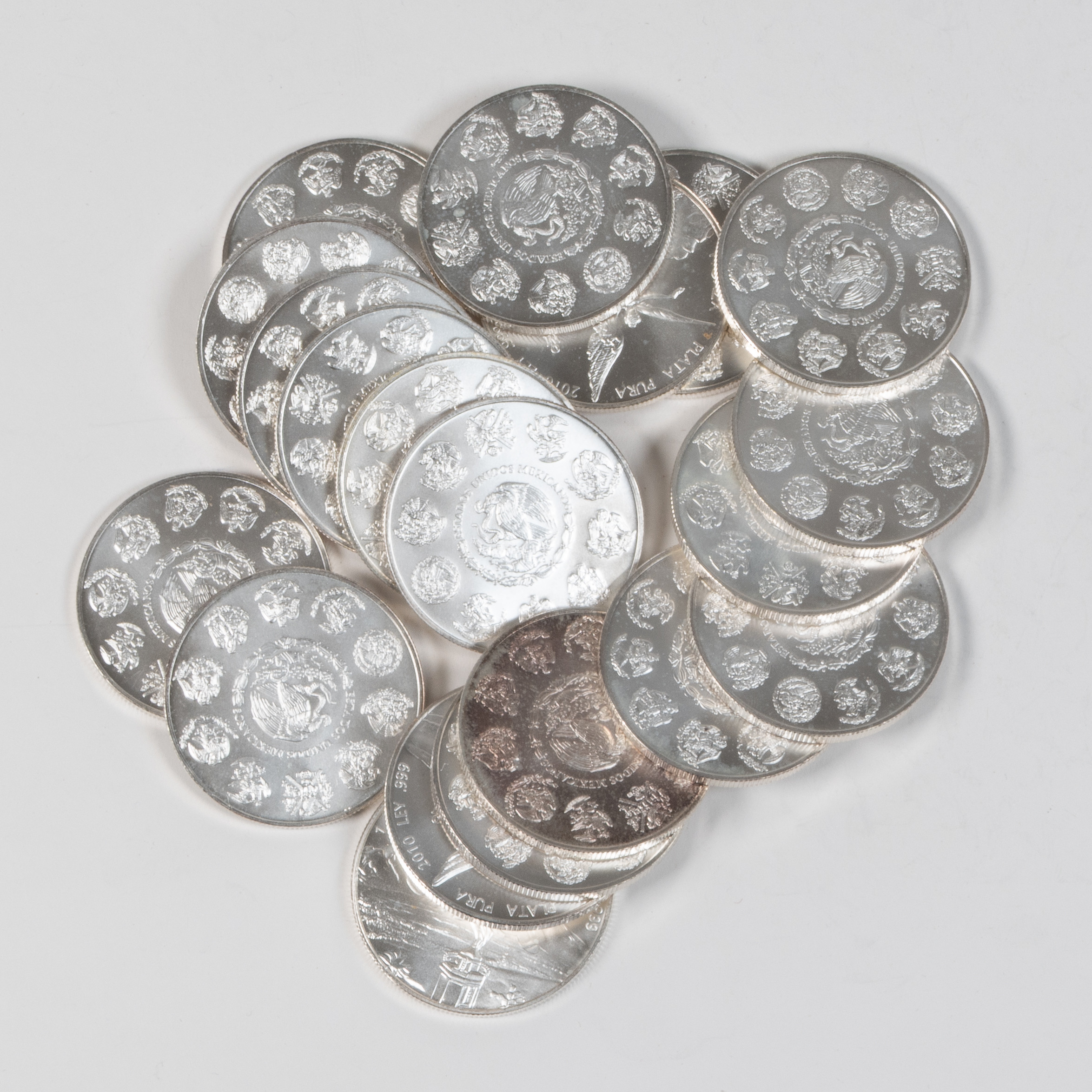 Mynt, 20 st., finsilver 999, 1 Onza Plata Pura, Estados Unidos Mexicanos, Mexiko 2010.