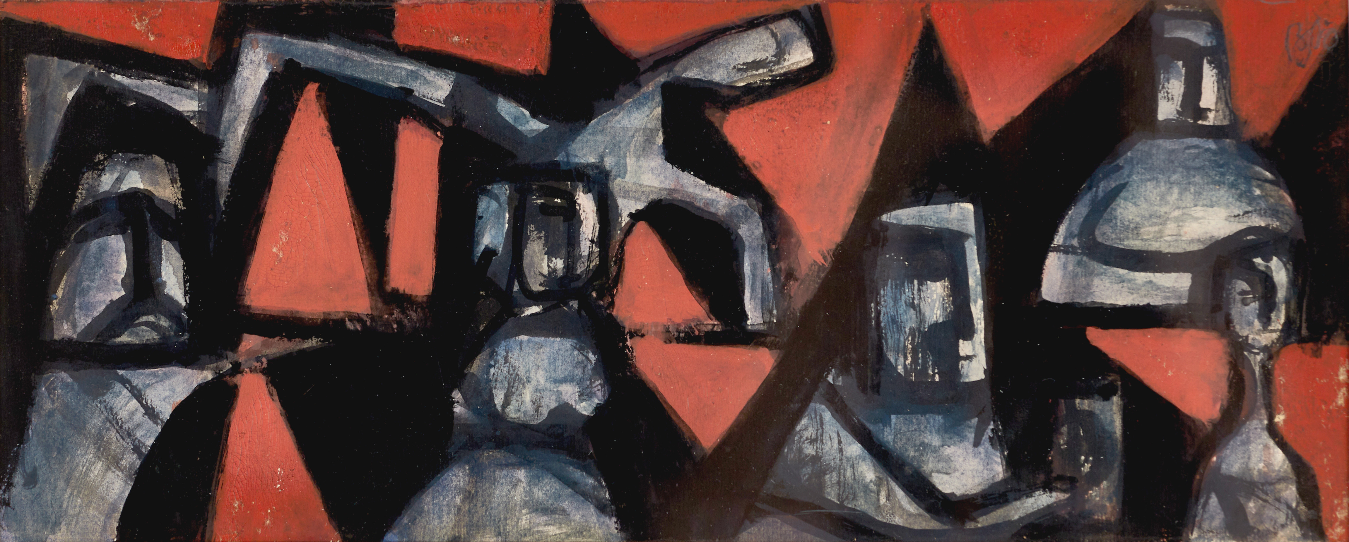 BRITA NORDENCREUTZ (1899-1982), Fauvistisk figurkomposition, monogramsignerad BNo, 1920-tal, gouache på papper.