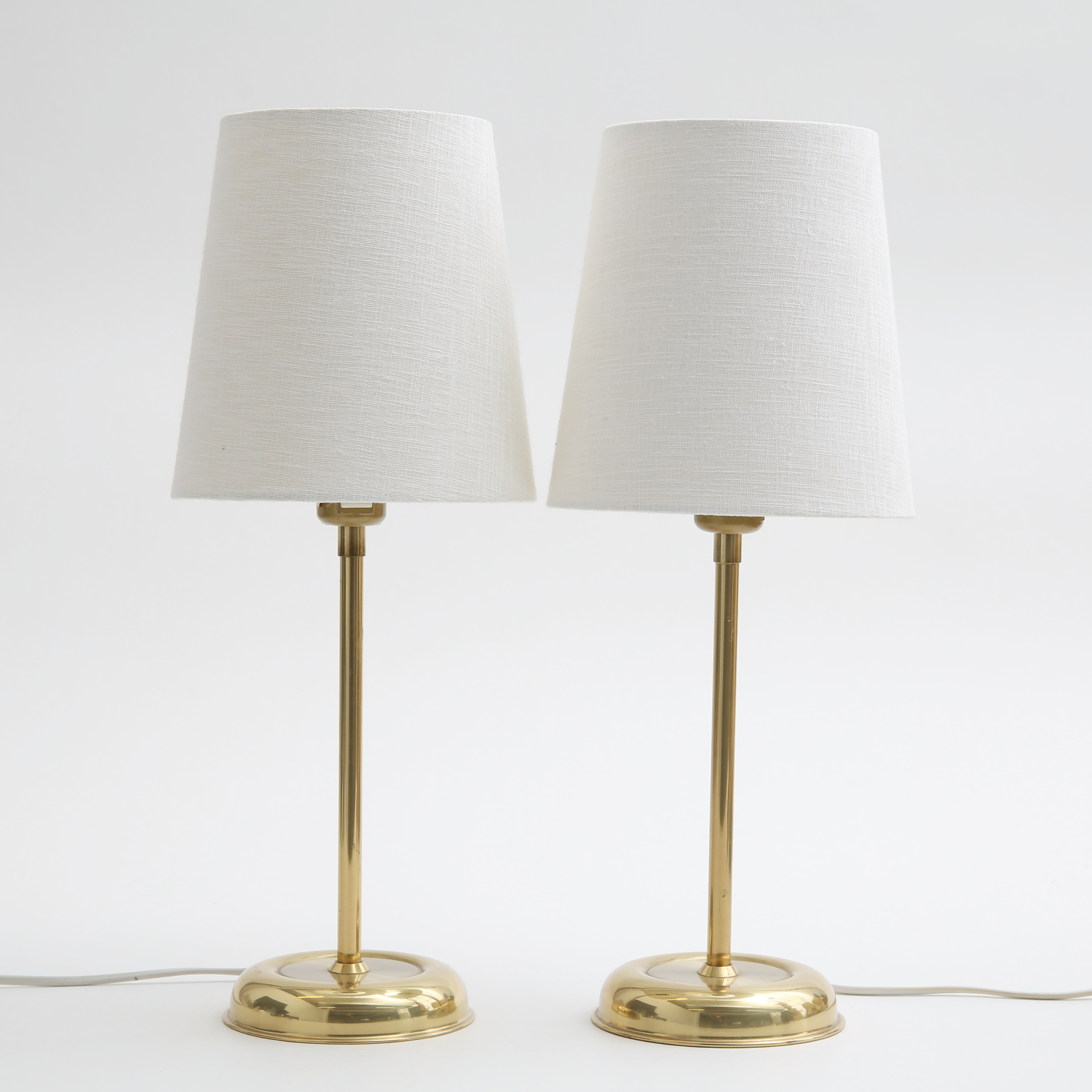 BORDSLAMPOR, 2 st, mässing, Ewå, Värnamo.